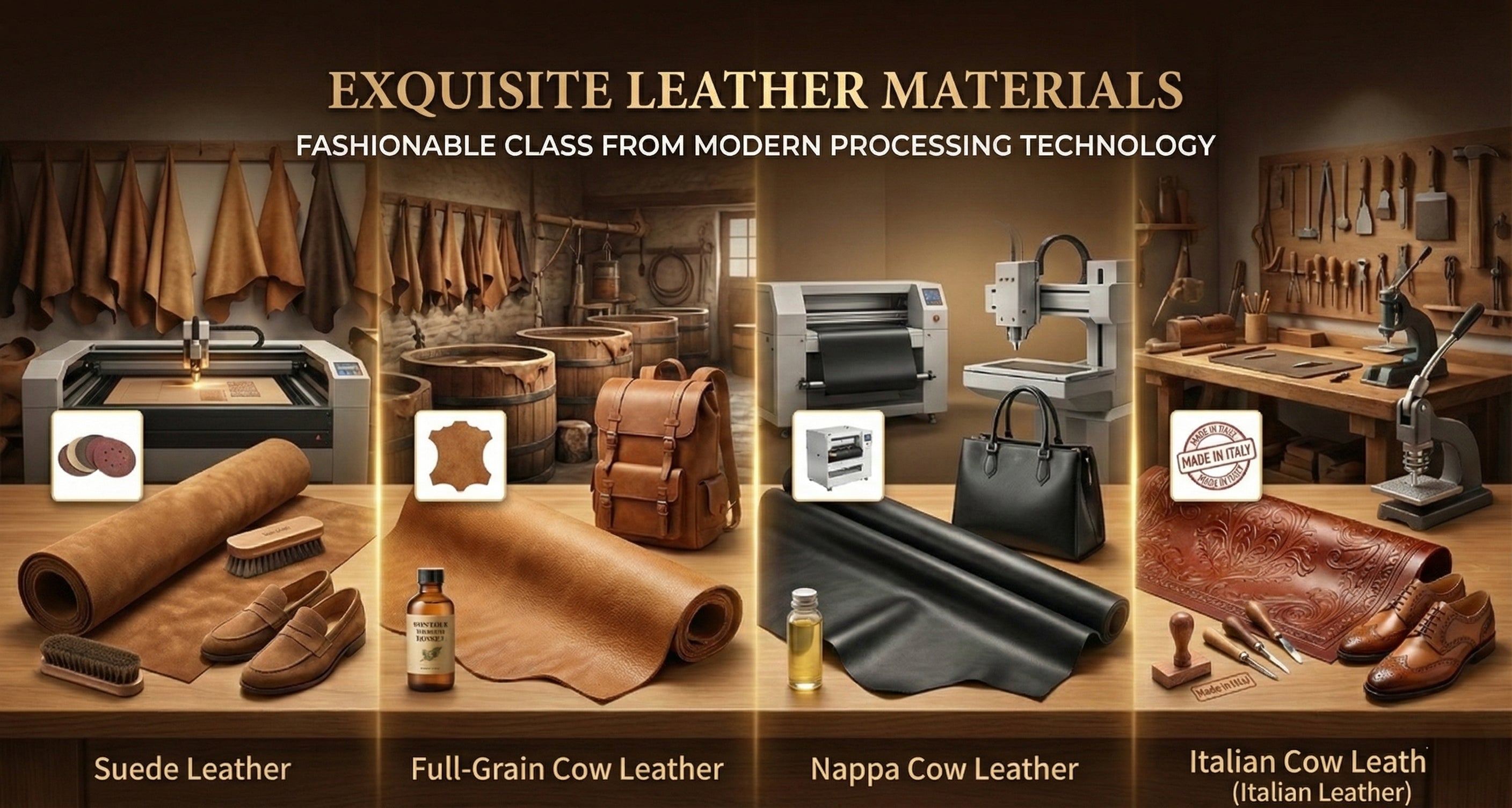 วัตถุดิบหนังแท้ล้ำค่า: ความหรูหรามีระดับจากเทคโนโลยีการแปรรูปสมัยใหม่