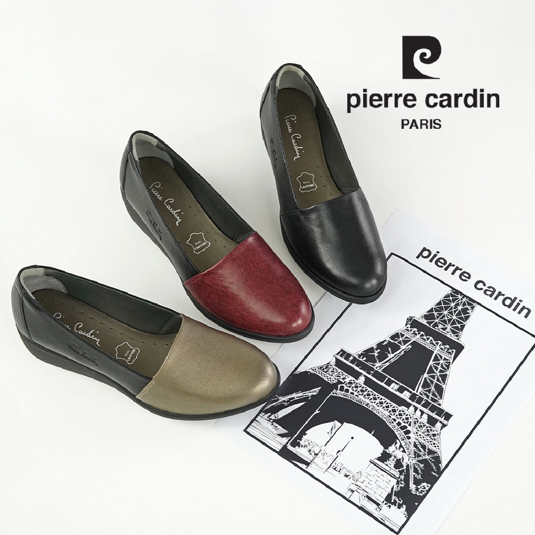 Pierre Cardin รองเท้าผู้คัทชูหญิง ส้นแบน นุ่มสบาย ผลิตจากหนังแท้ สีดำ รุ่น 27WC455