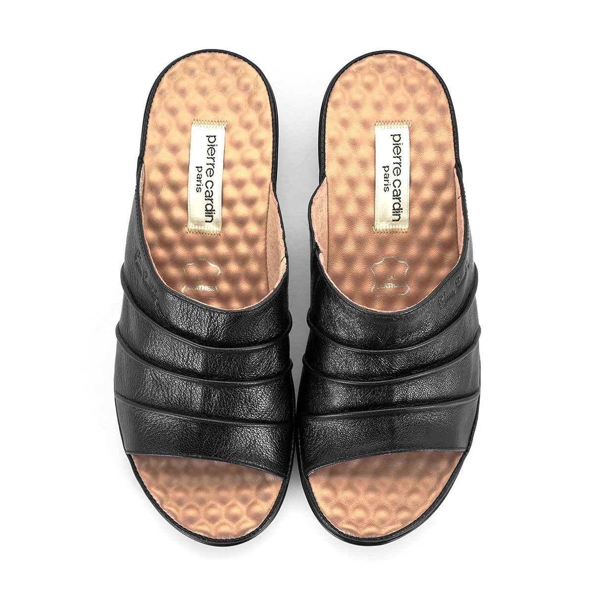 Pierre Cardin รองเท้าผู้หญิง รองเท้าแตะ รองเท้าแตะส้นแบน นุ่มสบาย ผลิตจากหนังแท้ สีแดงเบอรี่ รุ่น20SS230