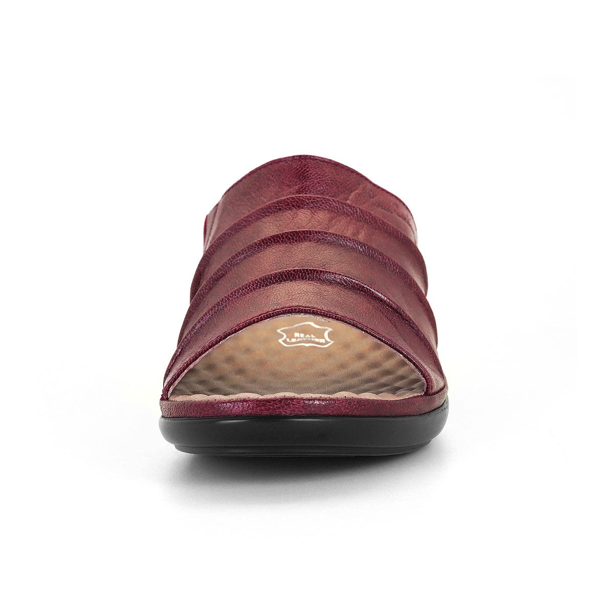 Pierre Cardin รองเท้าผู้หญิง รองเท้าแตะ รองเท้าแตะส้นแบน นุ่มสบาย ผลิตจากหนังแท้ สีแดงเบอรี่ รุ่น20SS230