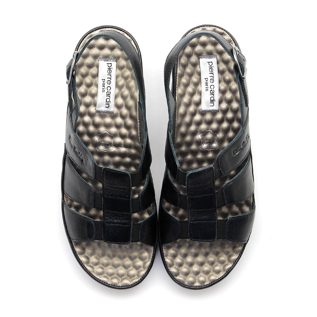 Pierre Cardin รองเท้าผู้หญิง รองเท้าแตะแบบลำลองหญิง รองเท้าส้นแบนแบบรัดส้น นุ่มสบาย ผลิตจากหนังแท้ สีบรอนซ์ทอง ไซส์ 21SS242