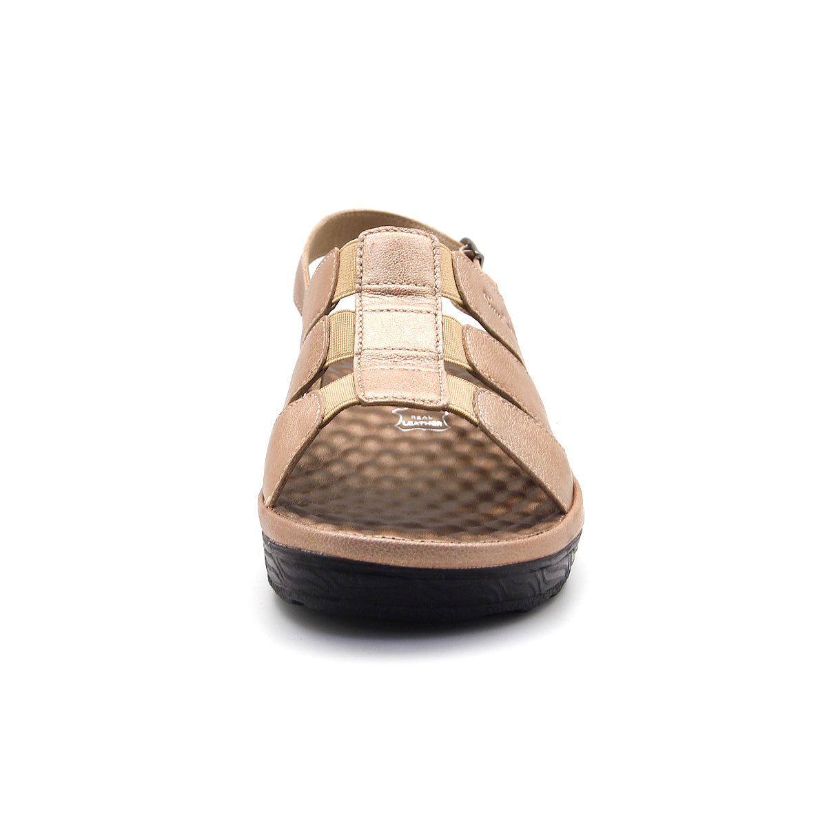 Pierre Cardin รองเท้าผู้หญิง รองเท้าแตะแบบลำลองหญิง รองเท้าส้นแบนแบบรัดส้น นุ่มสบาย ผลิตจากหนังแท้ สีบรอนซ์ทอง ไซส์ 21SS242