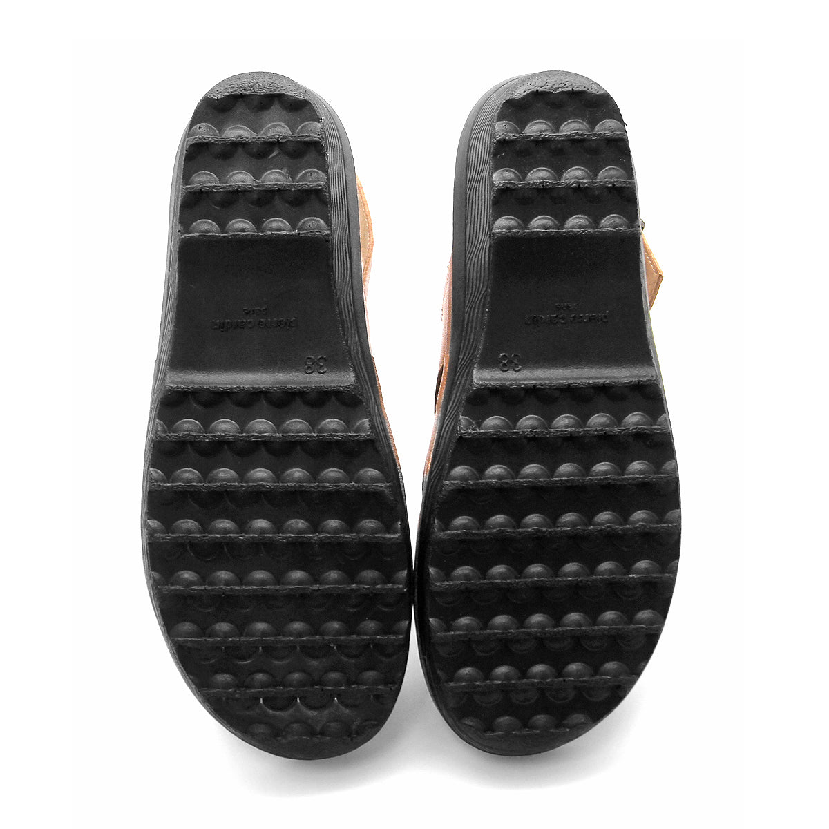 Pierre Cardin รองเท้าผู้หญิง รองเท้าแตะแบบลำลองหญิง รองเท้าส้นแบนแบบรัดส้น นุ่มสบาย ผลิตจากหนังแท้ สีบรอนซ์ทอง ไซส์ 21SS242