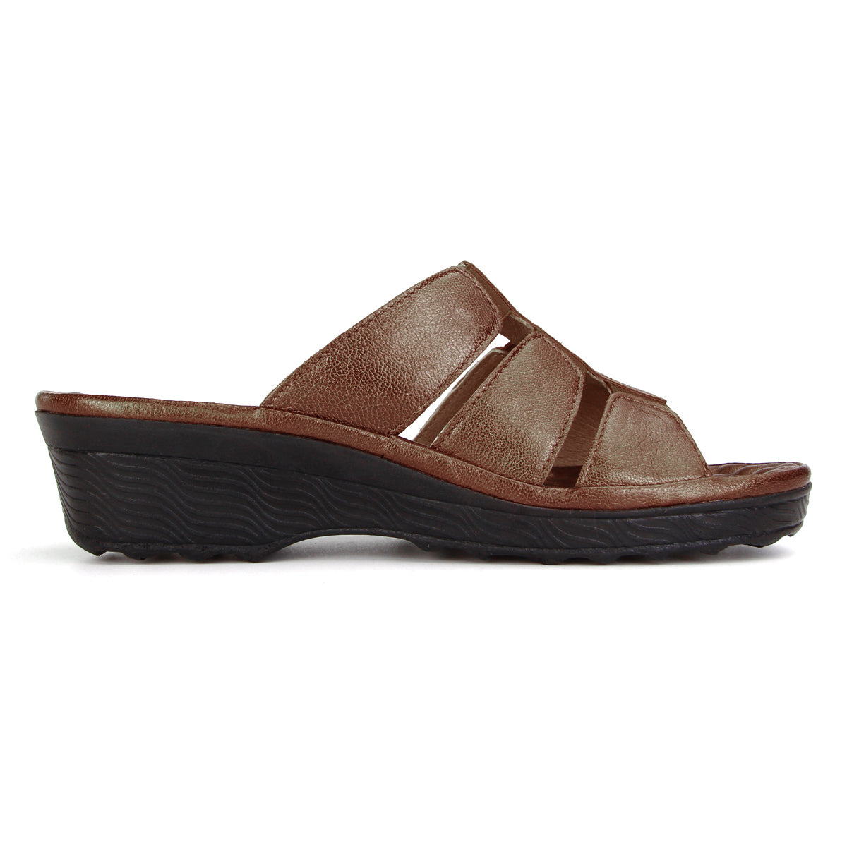 Pierre Cardin รองเท้าแตะหนังแท้ ทรงสวม สีแดงเบอร์รี่ ไซส์ 36–42 รุ่น 21SS245