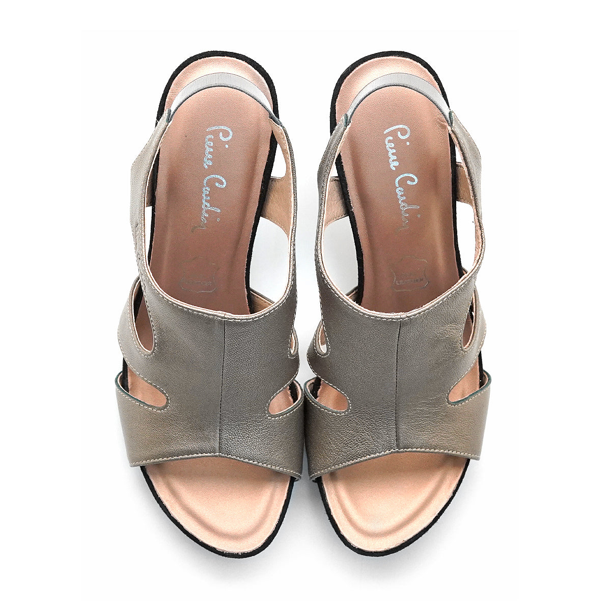 Pierre Cardin รองเท้าผู้หญิง รองเท้าส้นสูง นุ่มสบาย ผลิตจากหนังแท้ สีบรอนซ์ทอง รุ่น 21SS256