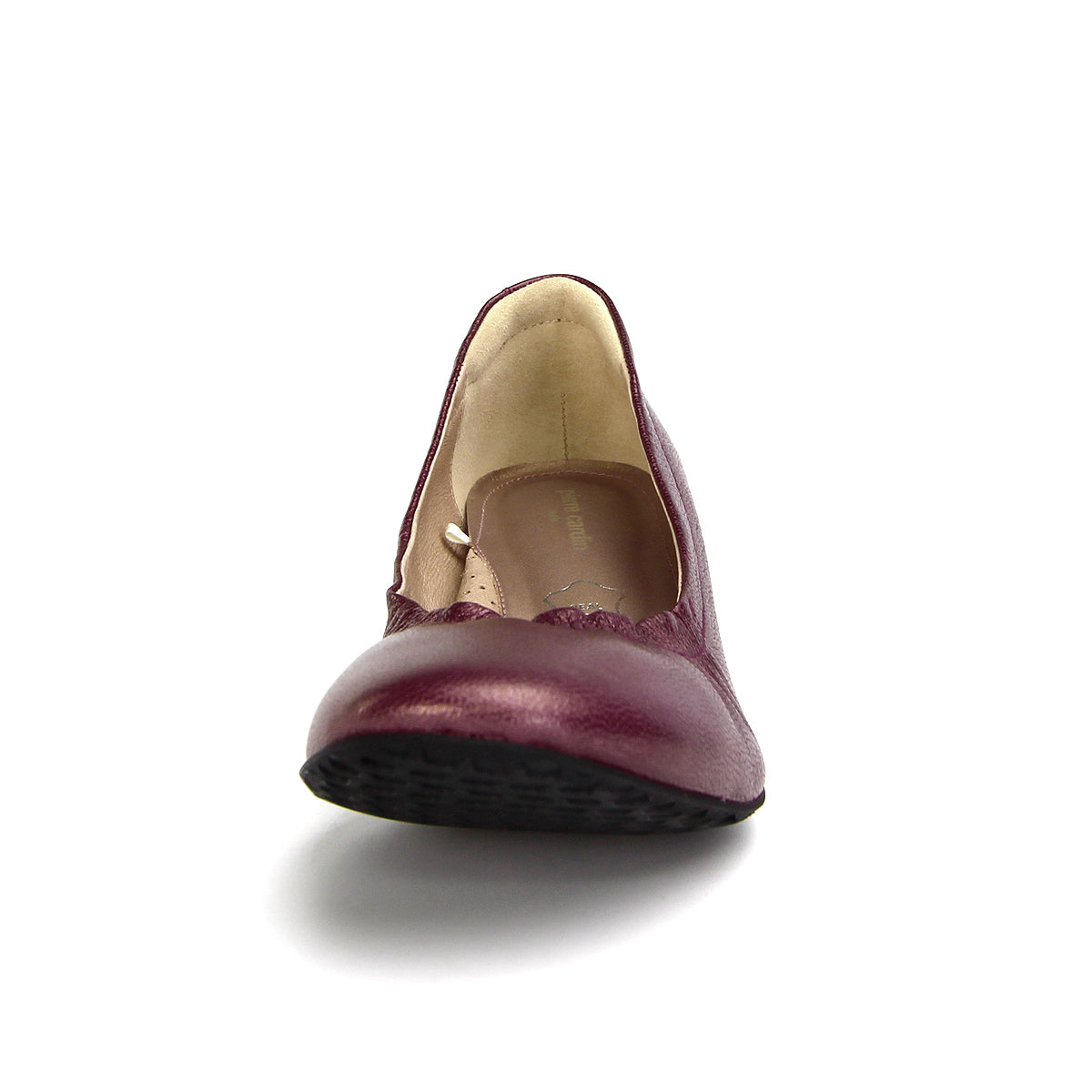 Pierre Cardin รองเท้าผู้หญิง รองเท้าส้นสูง รองเท้าส้นสูงทรง Pump นุ่มสบาย ผลิตจากหนังแท้ สีดำเงา รุ่น 24SD323