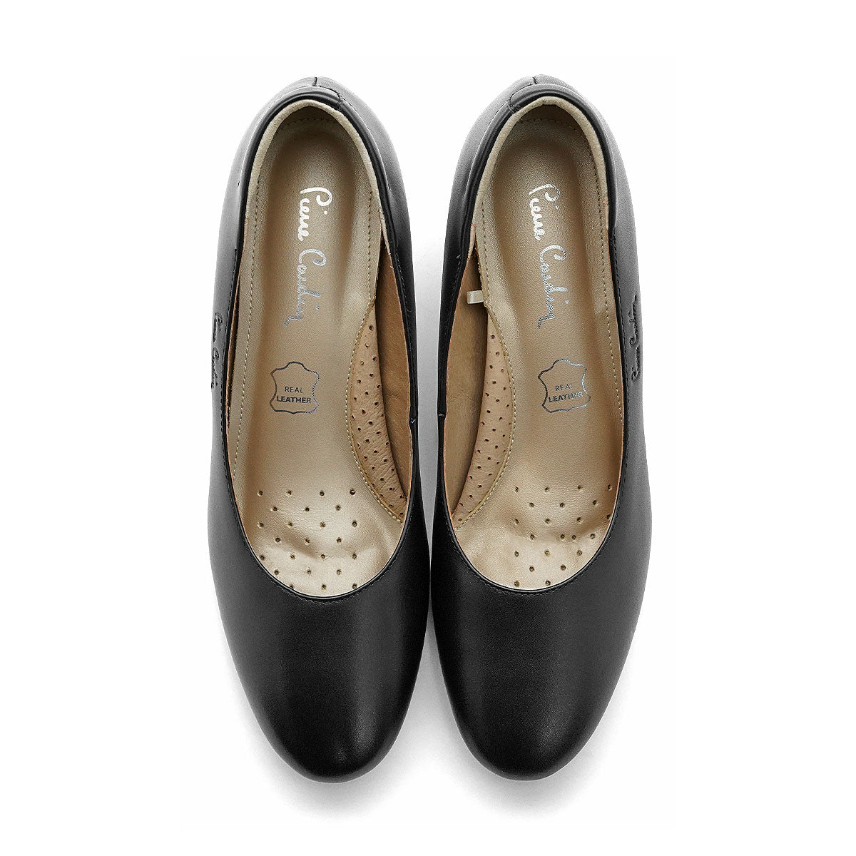 Pierre Cardin รองเท้าผู้หญิง รองเท้าส้นสูง นุ่มสบาย ผลิตจากหนังแท้ สีดำ รุ่น 26WD422