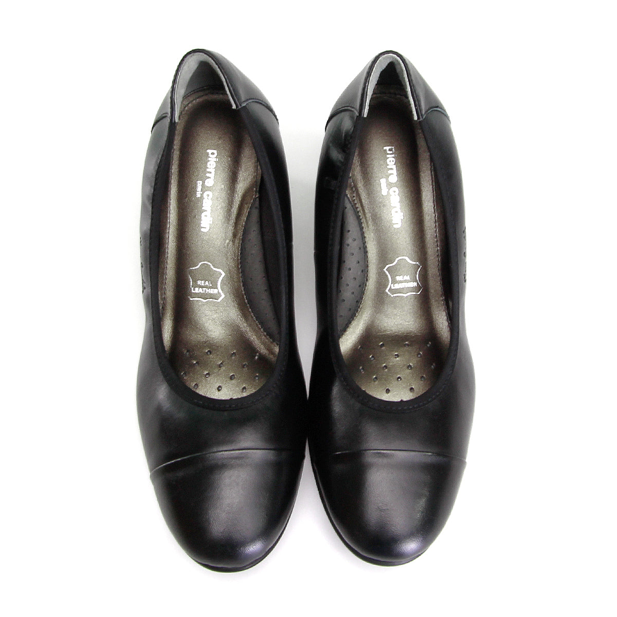 Pierre Cardin รองเท้าผู้หญิง รองเท้าส้นสูง นุ่มสบาย ผลิตจากหนังแท้ สีดำ รุ่น 27WC448