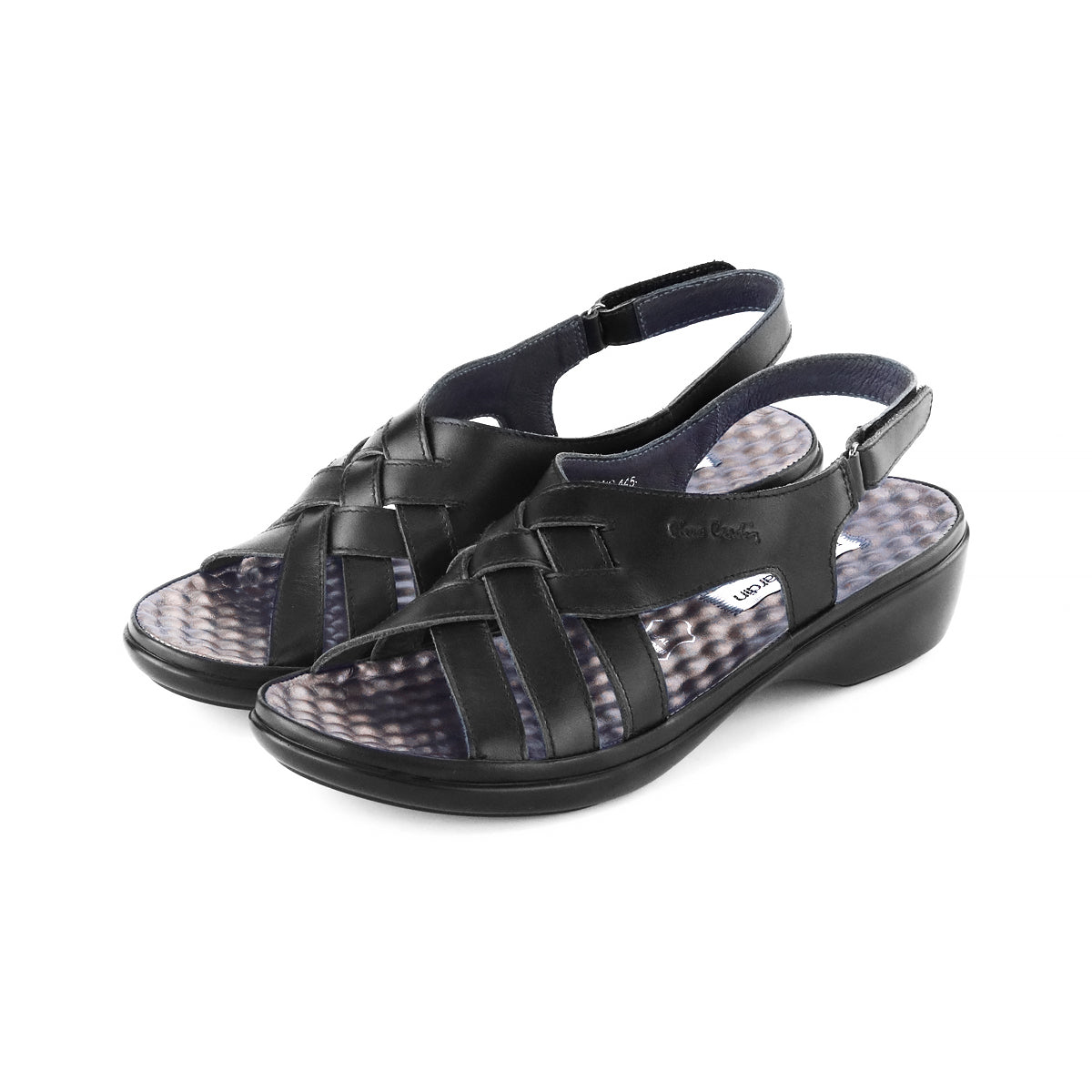 Pierre Cardin รองเท้าผู้หญิง รองเท้าแตะแบบลำลองหญิง รองเท้าส้นแบนแบบรัดส้น นุ่มสบาย ผลิตจากหนังแท้ สีแดง ไซส์ 36 37 38 39 40 รุ่น 27WS445