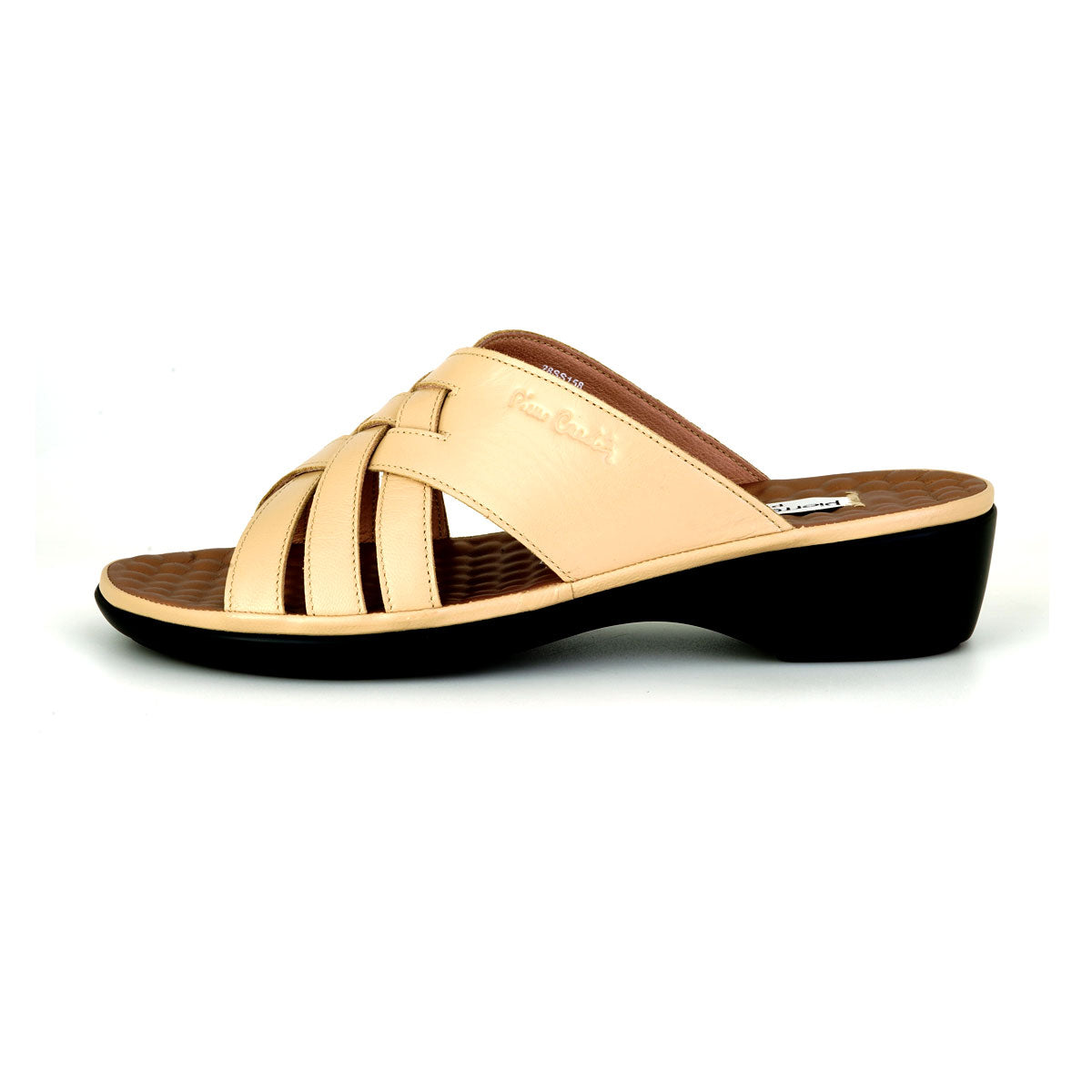 Pierre Cardin รองเท้าผู้หญิง รองเท้าแตะแบบลำลองหญิง รองเท้าส้นแบนแบบรัดส้น นุ่มสบาย ผลิตจากหนังแท้ ไซส์ 28SS158