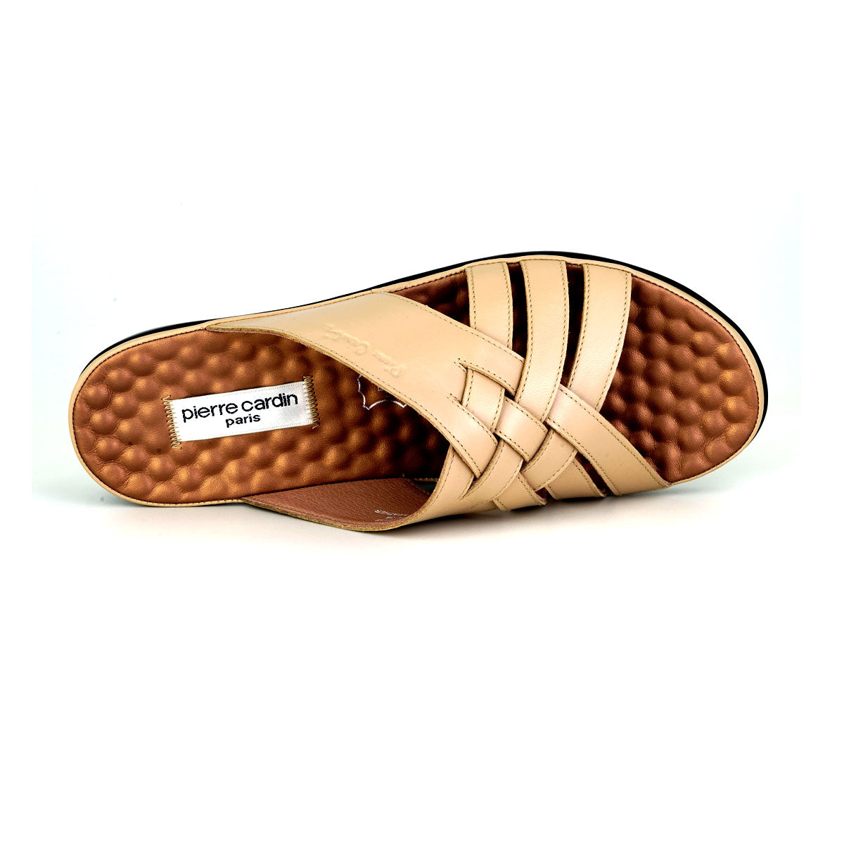 Pierre Cardin รองเท้าผู้หญิง รองเท้าแตะแบบลำลองหญิง รองเท้าส้นแบนแบบรัดส้น นุ่มสบาย ผลิตจากหนังแท้ ไซส์ 28SS158