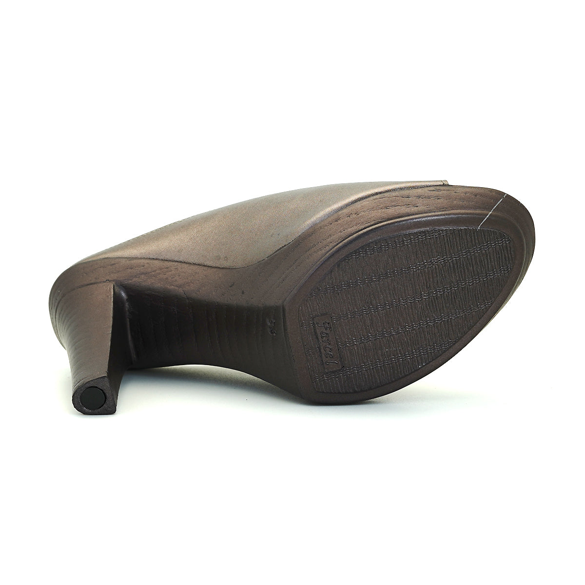 Pierre Cardin รองเท้าผู้หญิง รองเท้าส้นสูง รองเท้าส้นสูงแบบเปิดส้น นุ่มสบาย ผลิตจากหนังแท้ สีเมทัลลิคบรอนซ์ รุ่น 31PS804