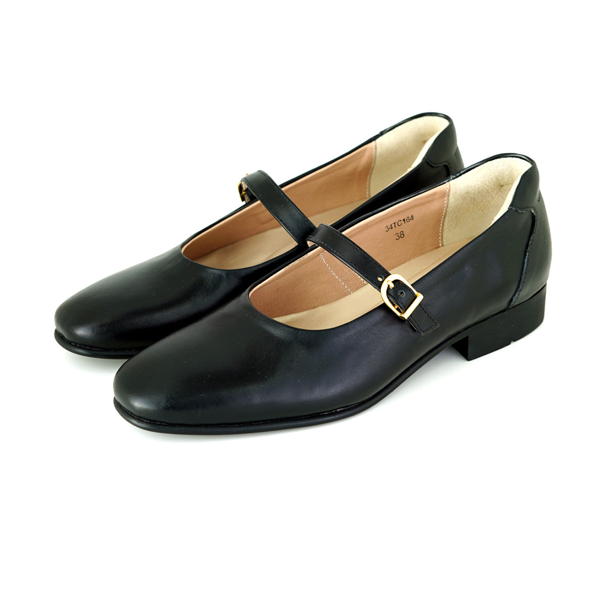 Pierre Cardin รองเท้าคัทชูผู้หญิง แมรี่เจน ส้นแบน ผลิตจากหนังแท้ สีน้ำตาลอ่อน รุ่น 34TC164