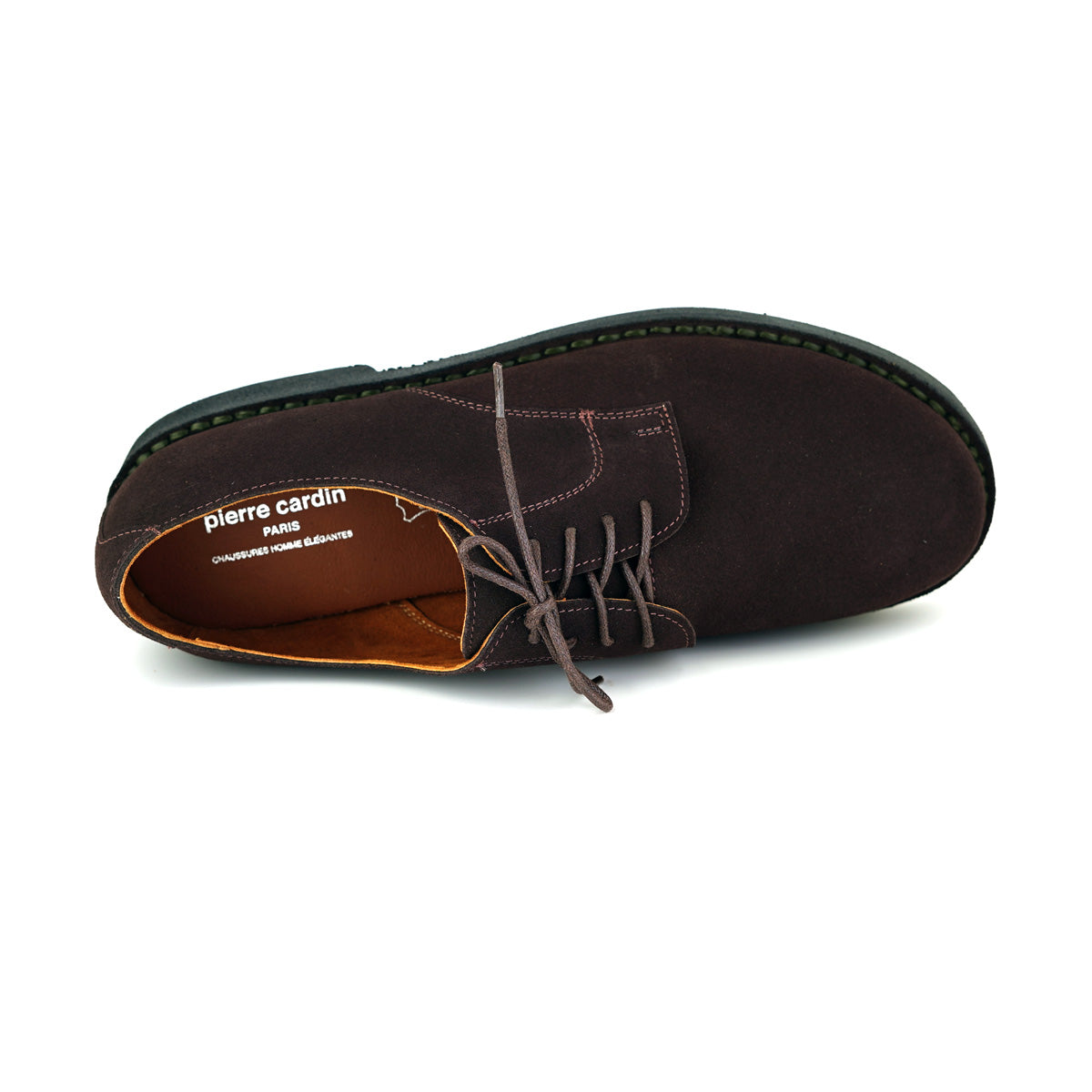 84JC168 รองเท้า pierre cardin รองเท้าทำงาน ปิแอร์ การ์แดง รองเท้าผู้ชาย หนังแท้ สีน้ำตาลอ่อน