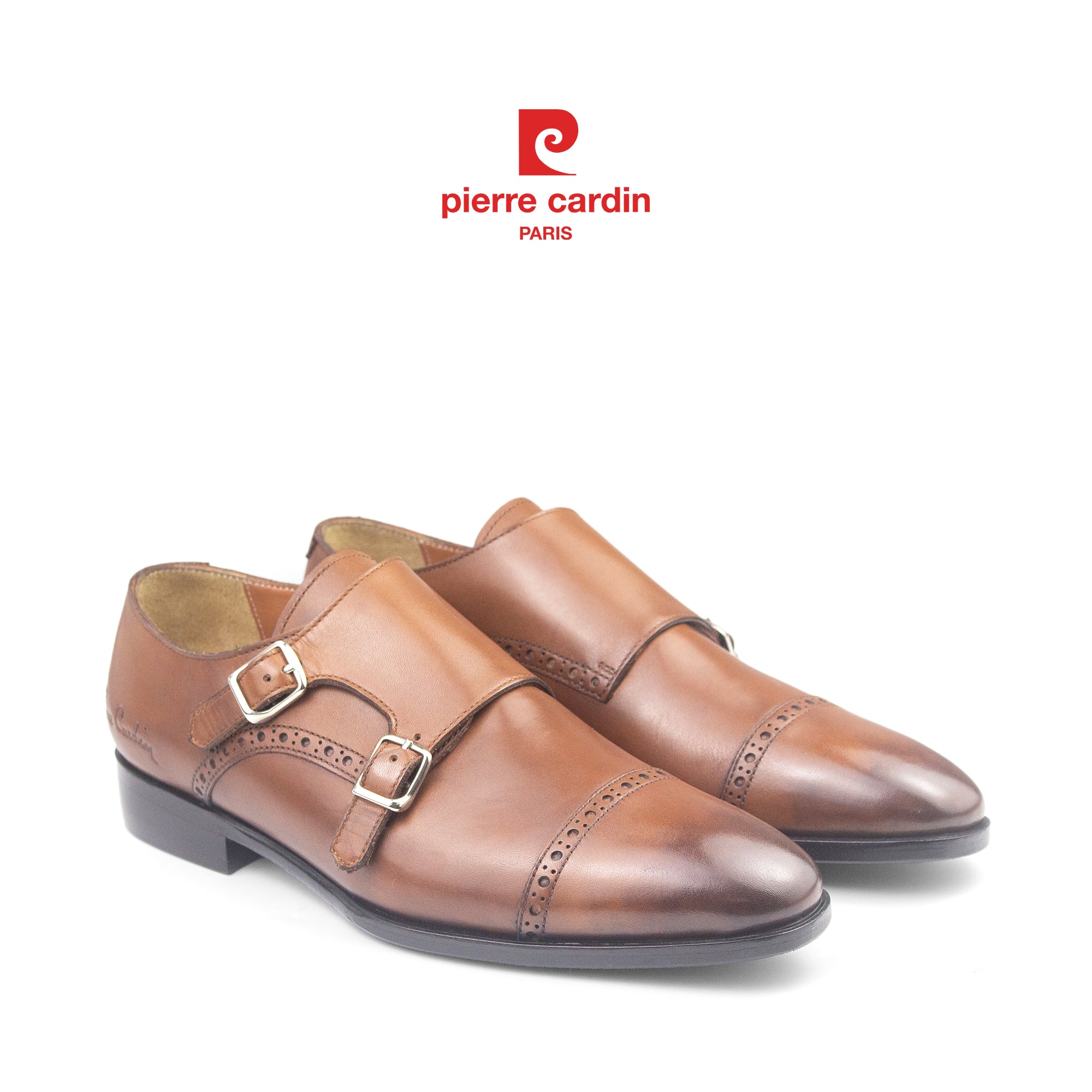 รองเท้าหนังผู้ชาย Double Monkstrap ระดับพรีเมียม Pierre Cardin - PCMFWLH 363
