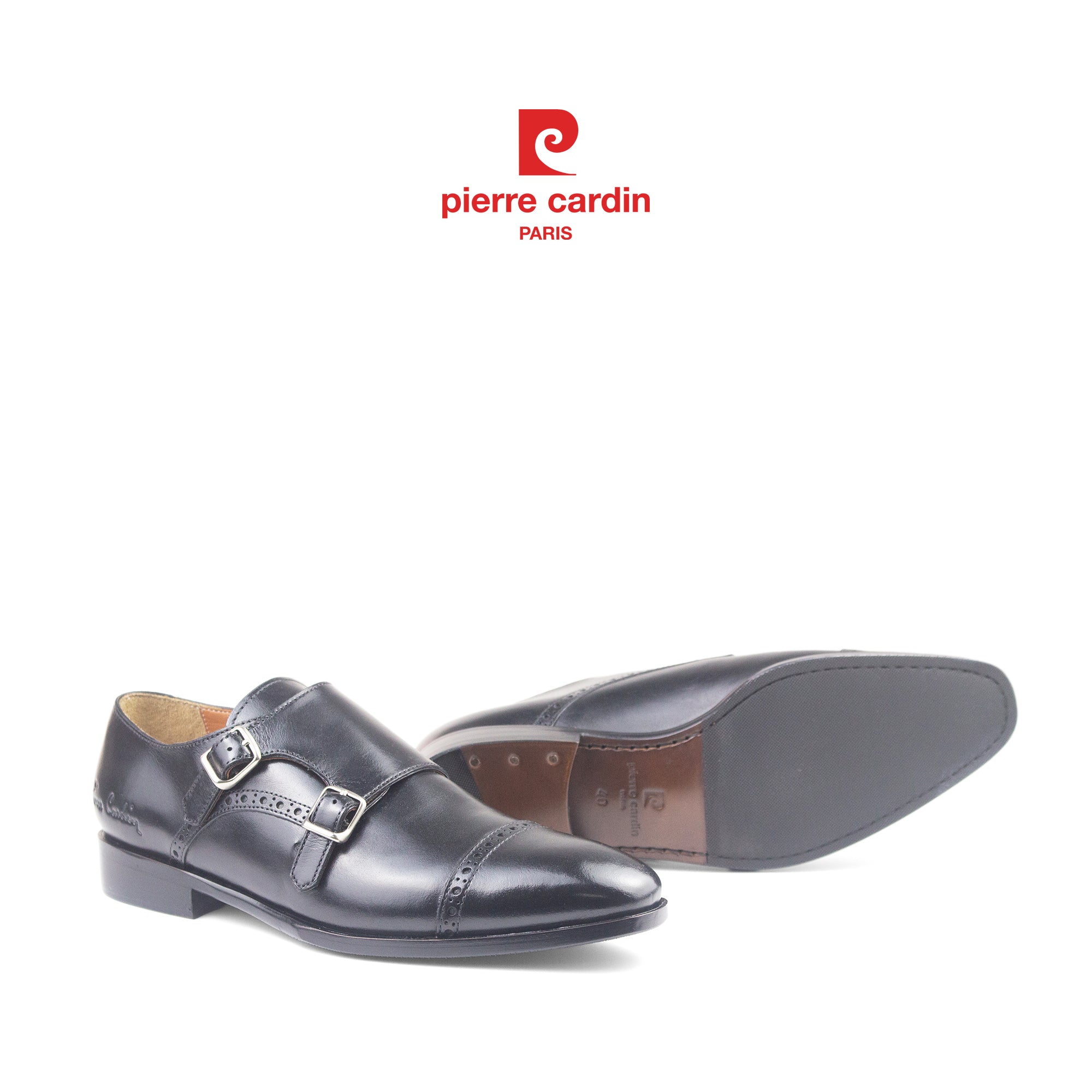 รองเท้าหนังผู้ชาย Double Monkstrap ระดับพรีเมียม Pierre Cardin - PCMFWLH 363