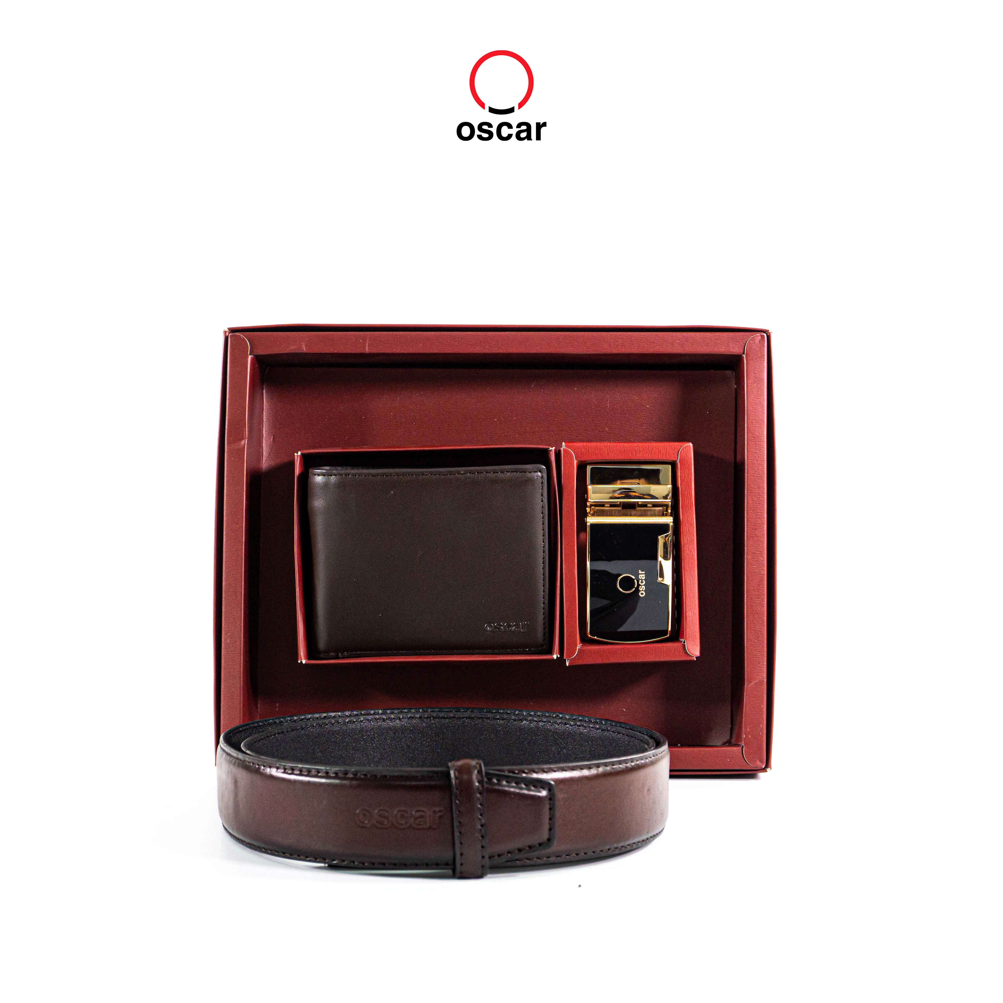 เซ็ตเข็มขัดและกระเป๋าสตางค์ผู้ชาย แบรนด์ Oscar Fashion - OCMBLAG 117