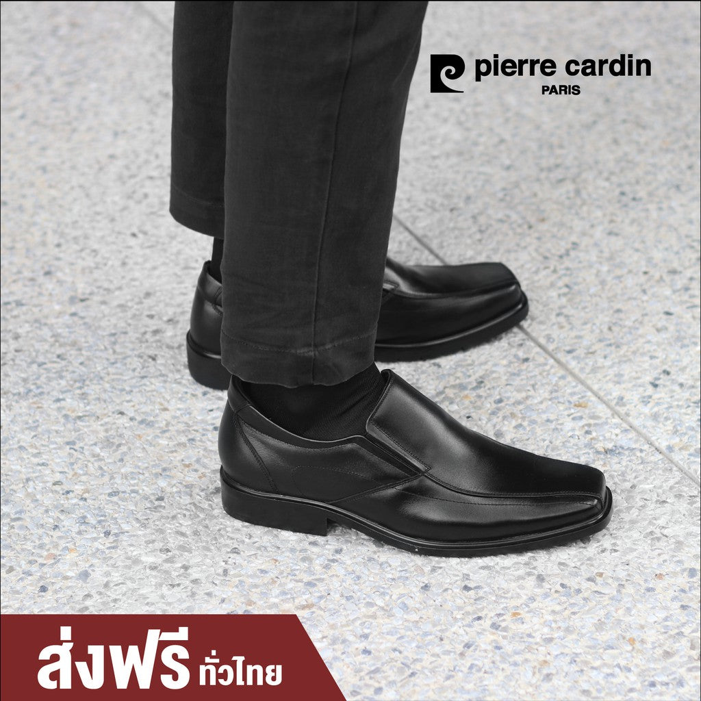 Pierre Cardin รองเท้าผู้ชาย รองเท้าโลฟเฟอร์ นุ่มสบาย ผลิตจากหนังแท้ สีดำ รุ่น 80TD119