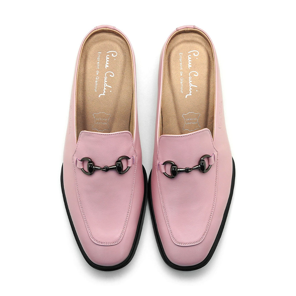 Pierre Cardin รองเท้าผู้หญิง ส้นแบน เปิดส้น ผลิตจากหนังแท้ สีชมพู รุ่น 30TC114