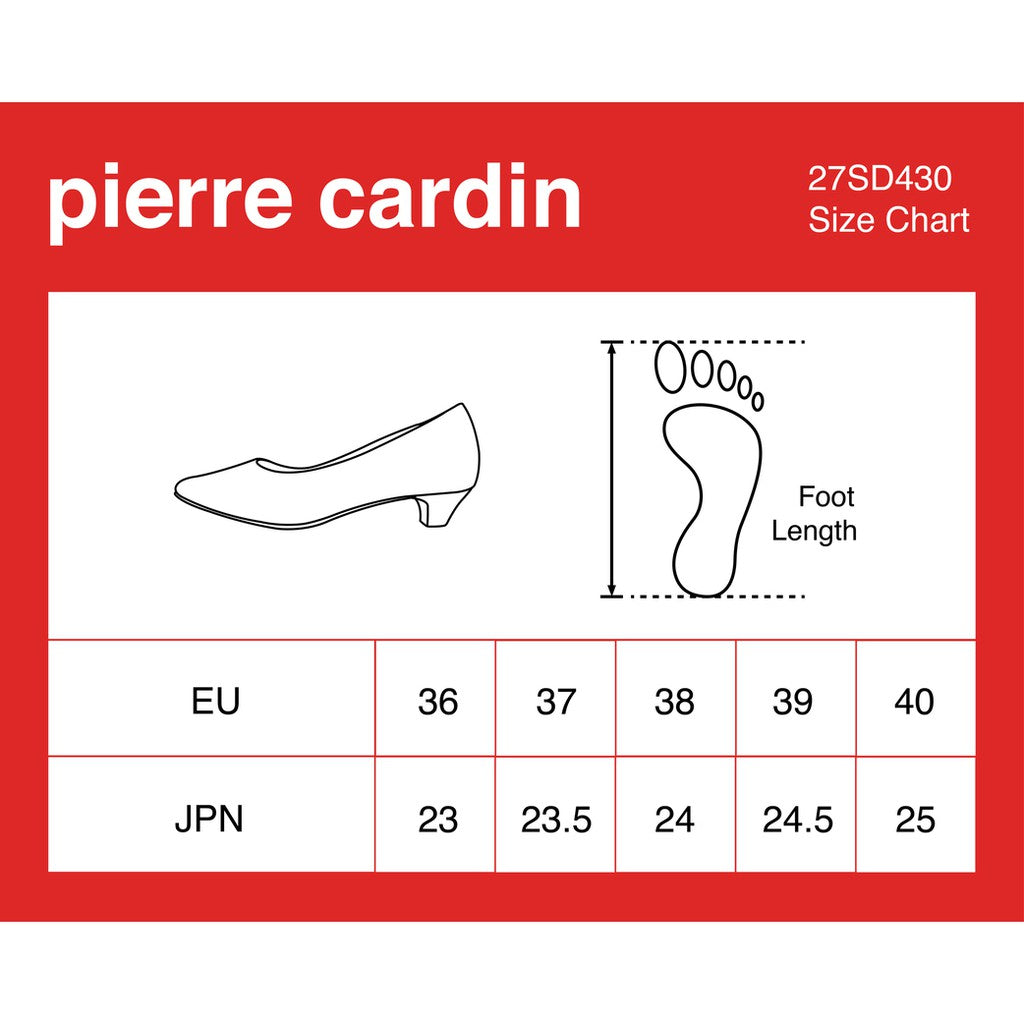 Pierre Cardin รองเท้าผู้หญิง คัทชู Pump นุ่มสบาย ผลิตจากหนังแท้ สีน้ำตาล รุ่น 27SD432