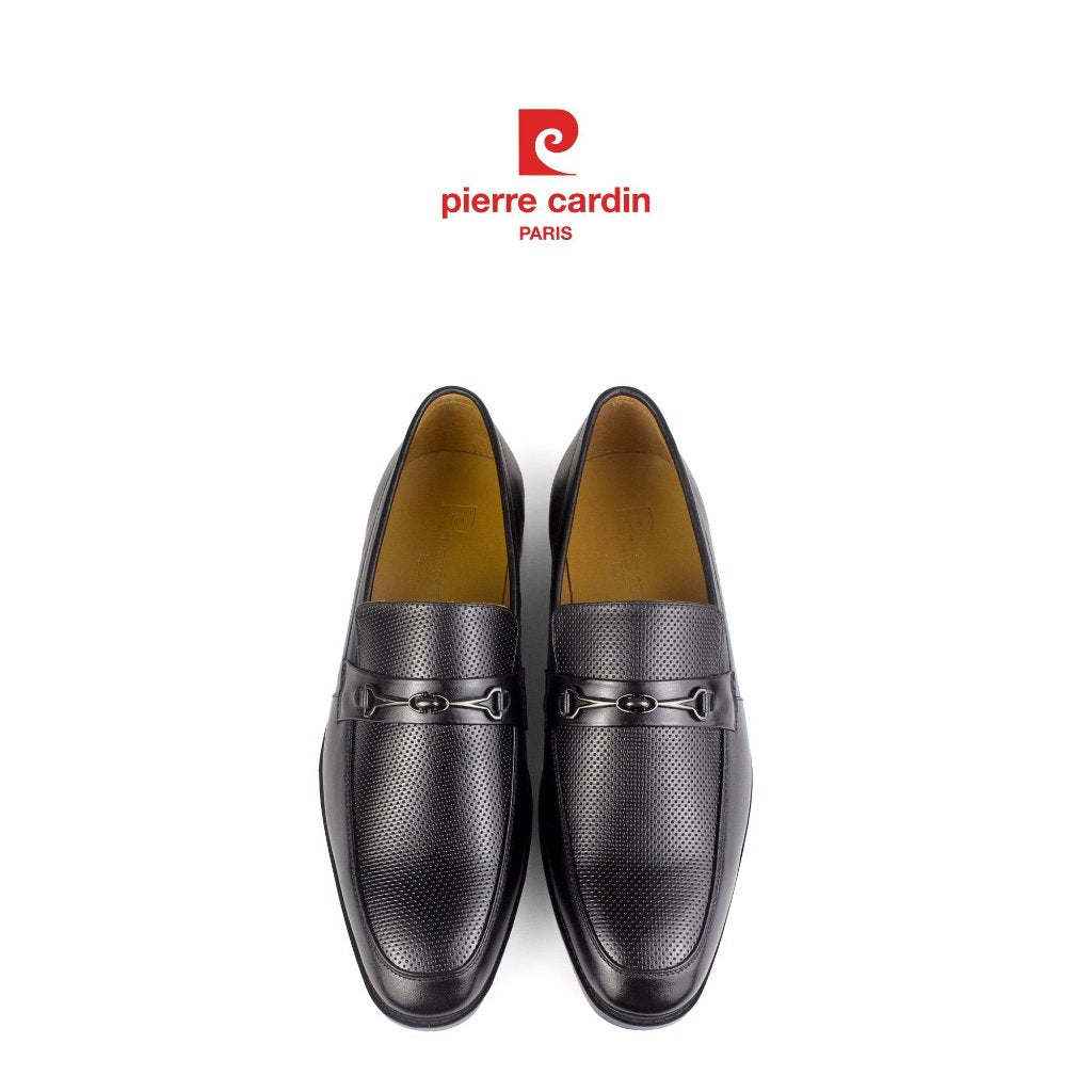 รองเท้าหนัง Loafer ผู้ชาย Pierre Cardin ฝรั่งเศส หนังวัวแท้ พื้นยางกันลื่น ดีไซน์ตัวล็อกโลหะ รุ่น 780