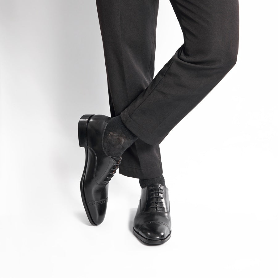 รองเท้าหนังผู้ชาย Pierre Cardin ฝรั่งเศส หนังวัวแท้ ดีไซน์คลาสสิกหรูหรา พื้นหนังเย็บมือ - 362