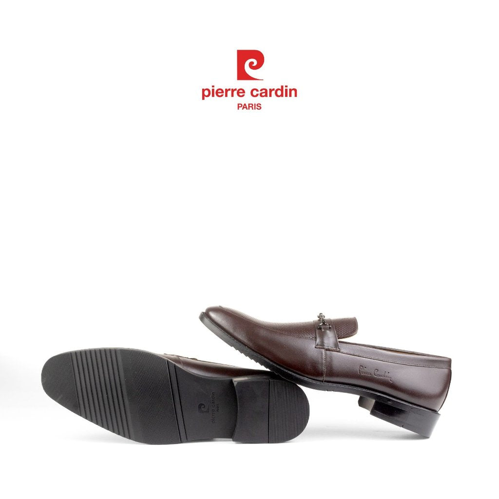 รองเท้าหนัง Loafer ผู้ชาย Pierre Cardin ฝรั่งเศส หนังวัวแท้ พื้นยางกันลื่น ดีไซน์ตัวล็อกโลหะ รุ่น 780