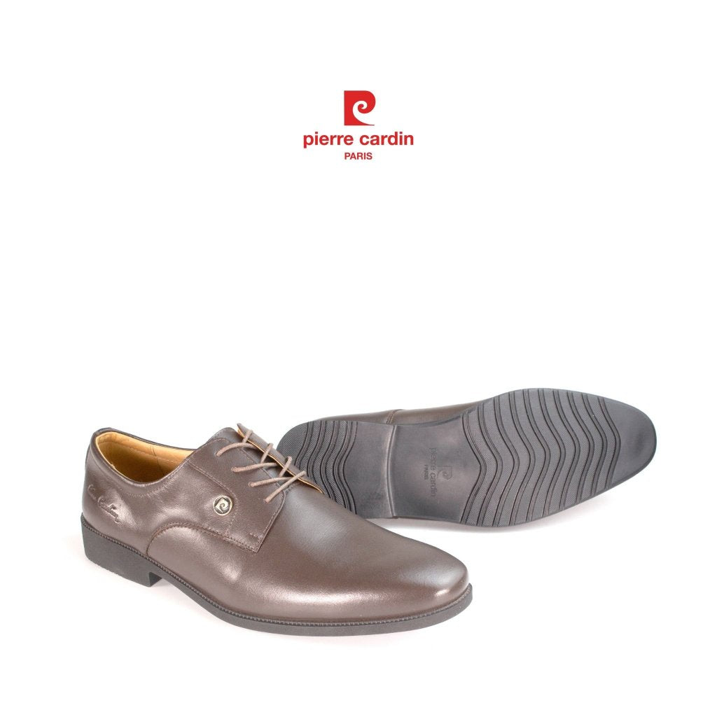 รองเท้าหนังผู้ชาย Pierre Cardin ฝรั่งเศส สไตล์ Derby หนังวัวแท้ พื้นยาง รุ่น 766