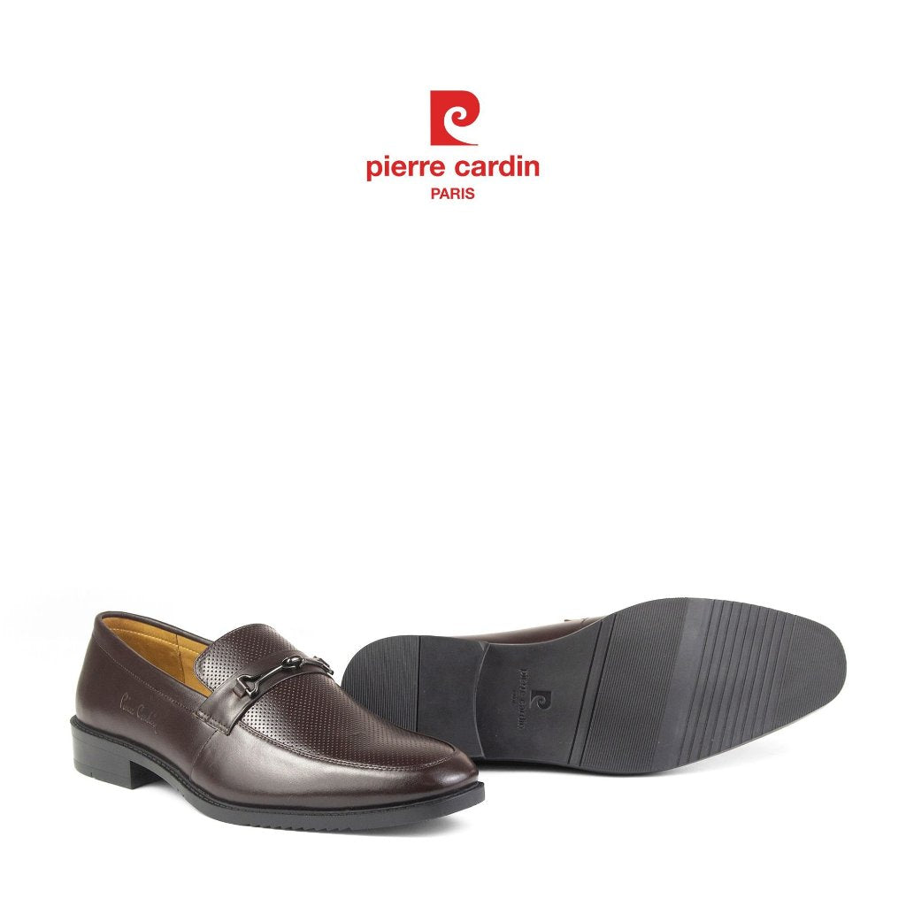 รองเท้าหนัง Loafer ผู้ชาย Pierre Cardin ฝรั่งเศส หนังวัวแท้ พื้นยางกันลื่น ดีไซน์ตัวล็อกโลหะ รุ่น 780