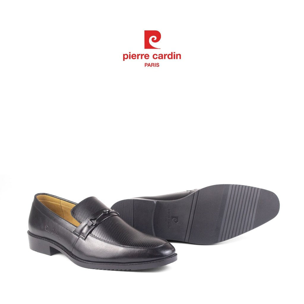 รองเท้าหนัง Loafer ผู้ชาย Pierre Cardin ฝรั่งเศส หนังวัวแท้ พื้นยางกันลื่น ดีไซน์ตัวล็อกโลหะ รุ่น 780