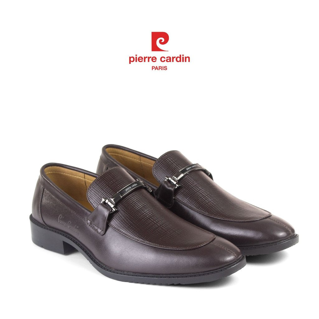 รองเท้าหนัง Loafer ผู้ชาย Pierre Cardin หนังวัวพรีเมียม ตกแต่งซิปพร้อมอุปกรณ์โลโก้ รุ่น 783