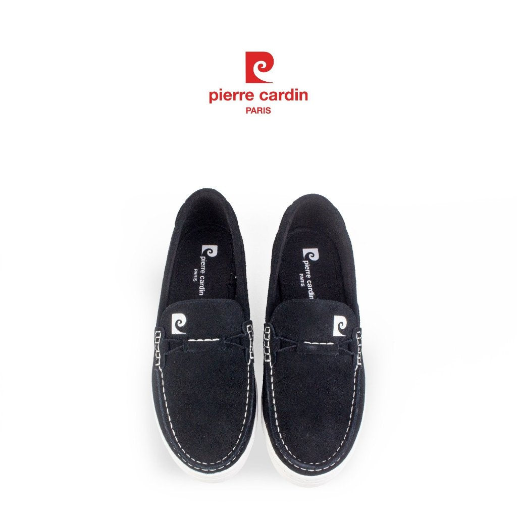 รองเท้าหนัง Loafer ผู้ชาย Pierre Cardin ฝรั่งเศส หนังกลับพรีเมียม พื้นยางกันลื่น ดีไซน์โลโก้ตัว P รุ่น 908
