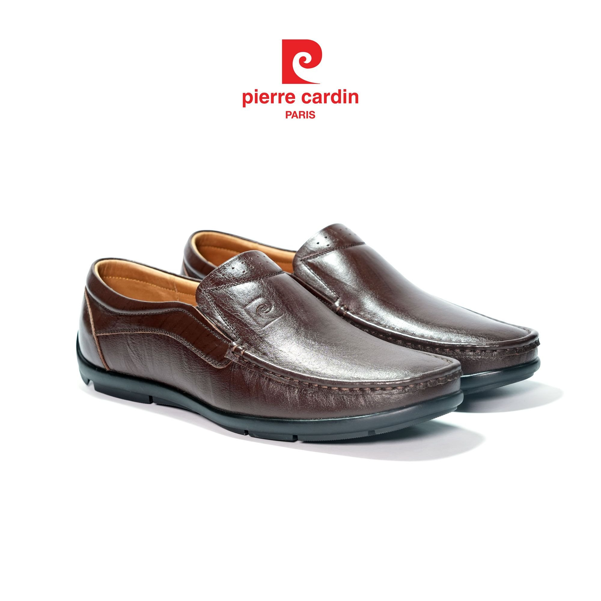 รองเท้าลองเท้าผู้ชาย Pierre Cardin หนังวัวแท้ พื้นยางขึ้นรูป พร้อมพื้นรองเท้าหนังวัวนุ่ม 798