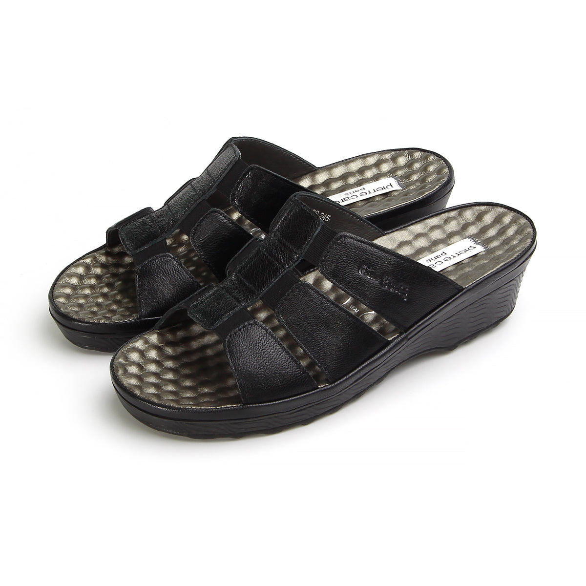 Pierre Cardin รองเท้าแตะหนังแท้ ทรงสวม สีแดงเบอร์รี่ ไซส์ 36–42 รุ่น 21SS245