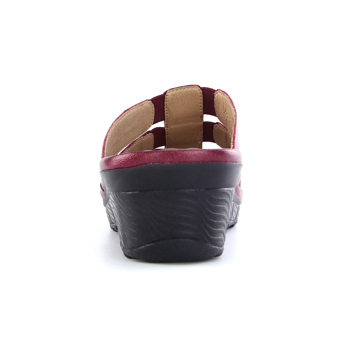 Pierre Cardin รองเท้าแตะหนังแท้ ทรงสวม สีแดงเบอร์รี่ ไซส์ 36–42 รุ่น 21SS245