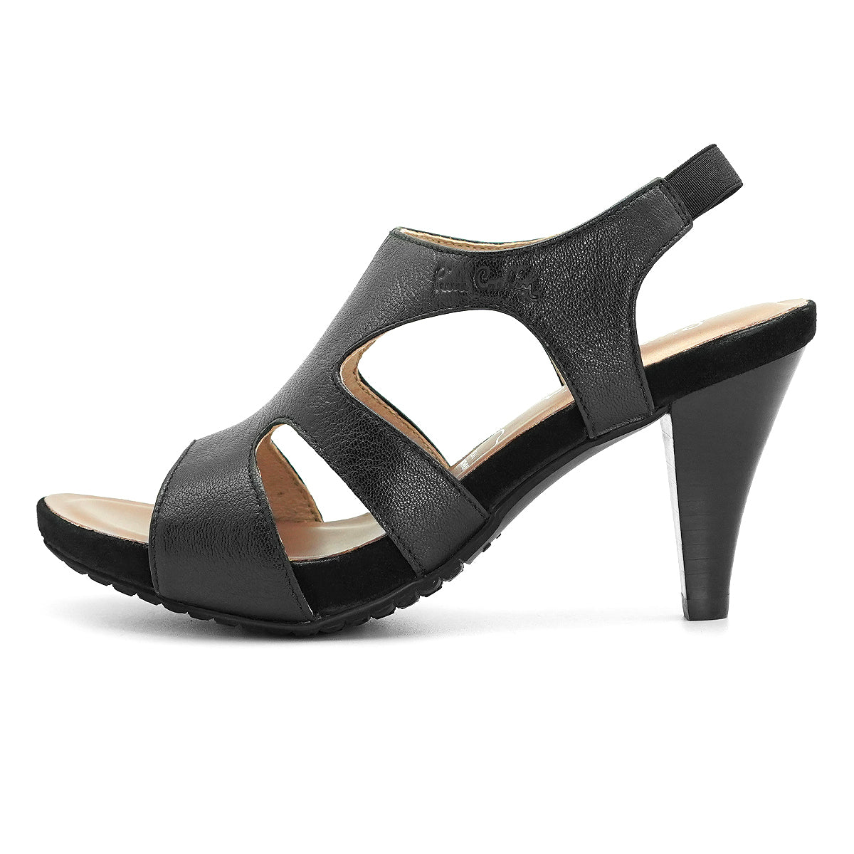 Pierre Cardin รองเท้าผู้หญิง รองเท้าส้นสูง นุ่มสบาย ผลิตจากหนังแท้ สีบรอนซ์ทอง รุ่น 21SS256