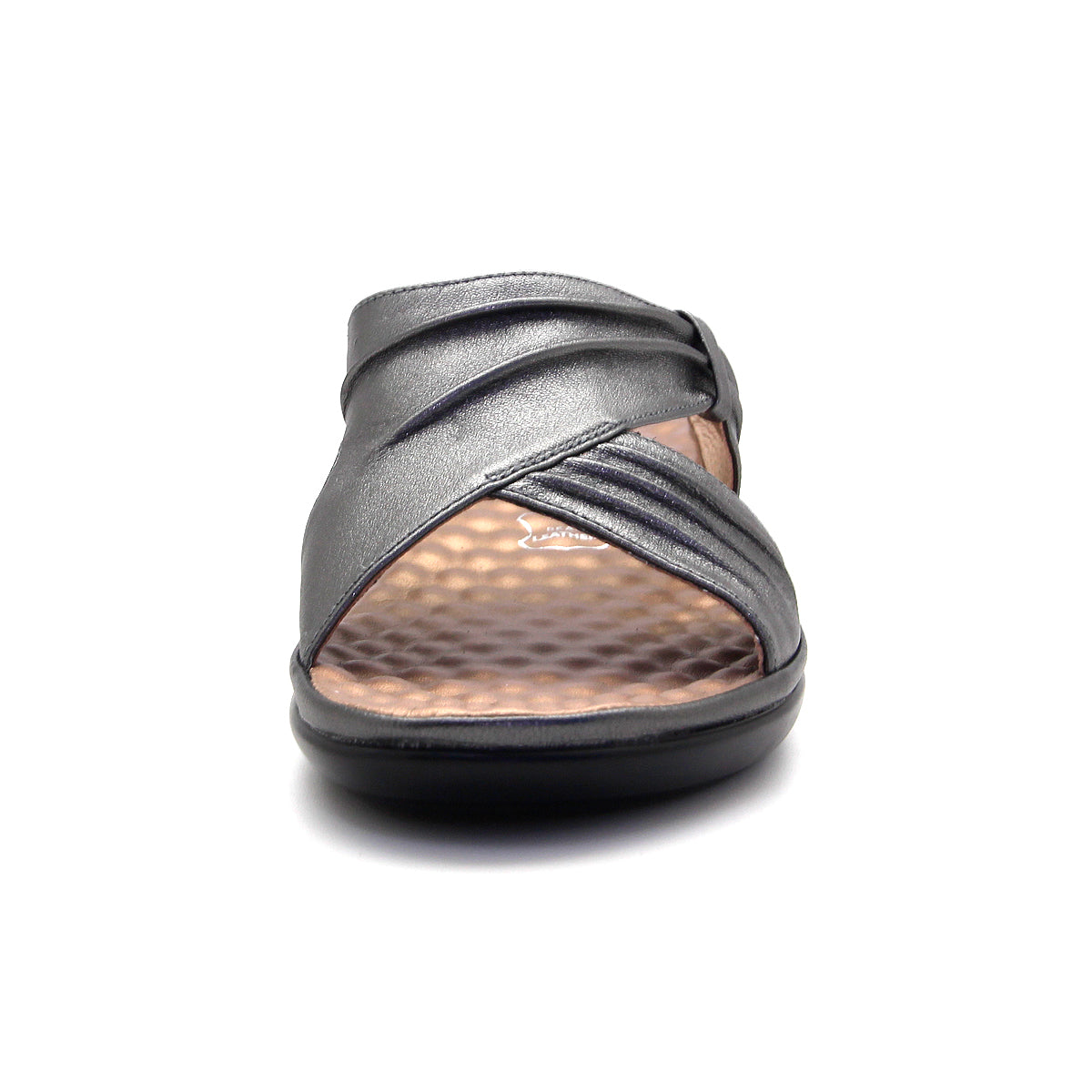 Pierre Cardin รองเท้าแตะผู้หญิง เพื่อสุขภาพ นุ่มสบาย ผลิตจากหนังแท้ สีเทา รุ่น 23SS294