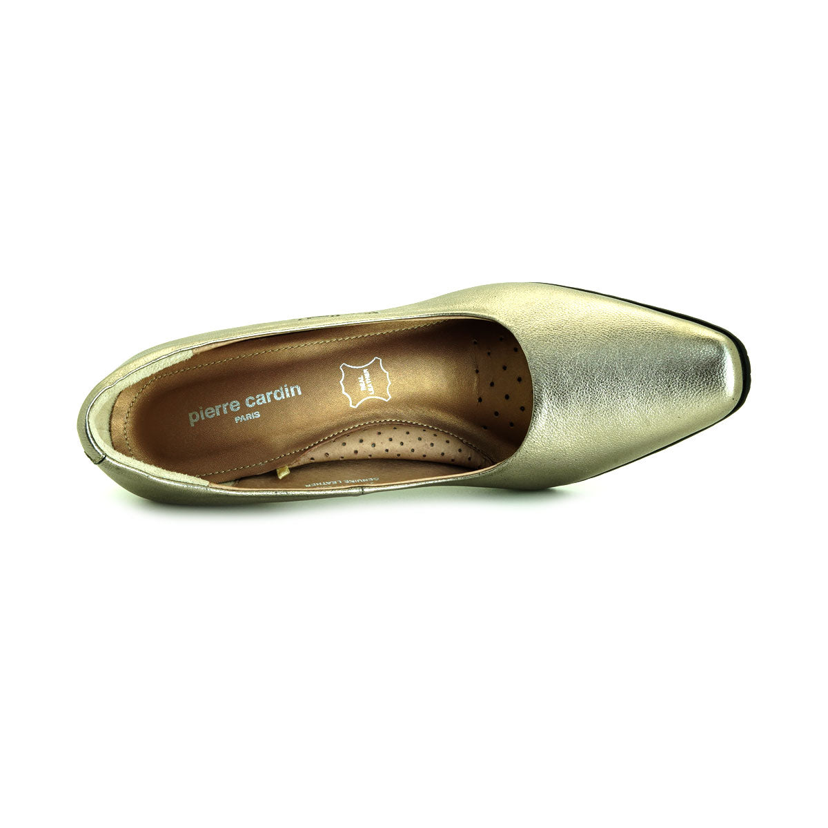 Pierre Cardin အမျိုးသမီး ဒေါက်မြင့်ဖိနပ် Pumps၊ နူးညံ့ပြီး သက်တောင့်သက်သာရှိသော၊ စစ်မှန်သောသားရေ၊ ကြေးရွှေရောင်၊ အရွယ်အစား 23WD314