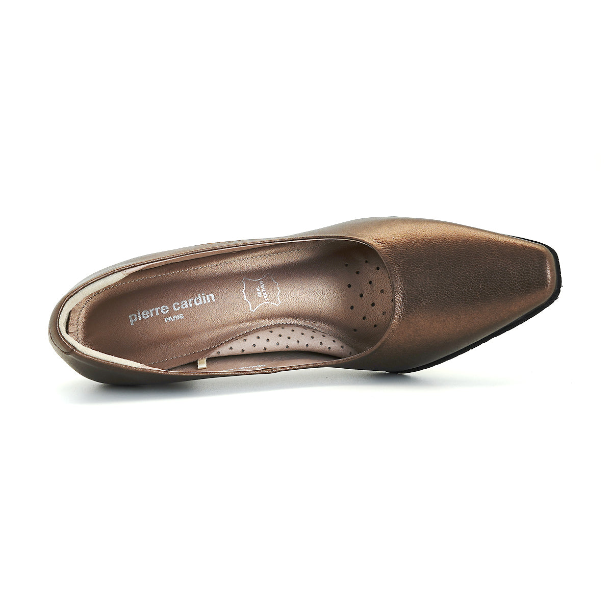 Pierre Cardin အမျိုးသမီး ဒေါက်မြင့်ဖိနပ် Pumps၊ နူးညံ့ပြီး သက်တောင့်သက်သာရှိသော၊ စစ်မှန်သောသားရေ၊ ကြေးရွှေရောင်၊ အရွယ်အစား 23WD314