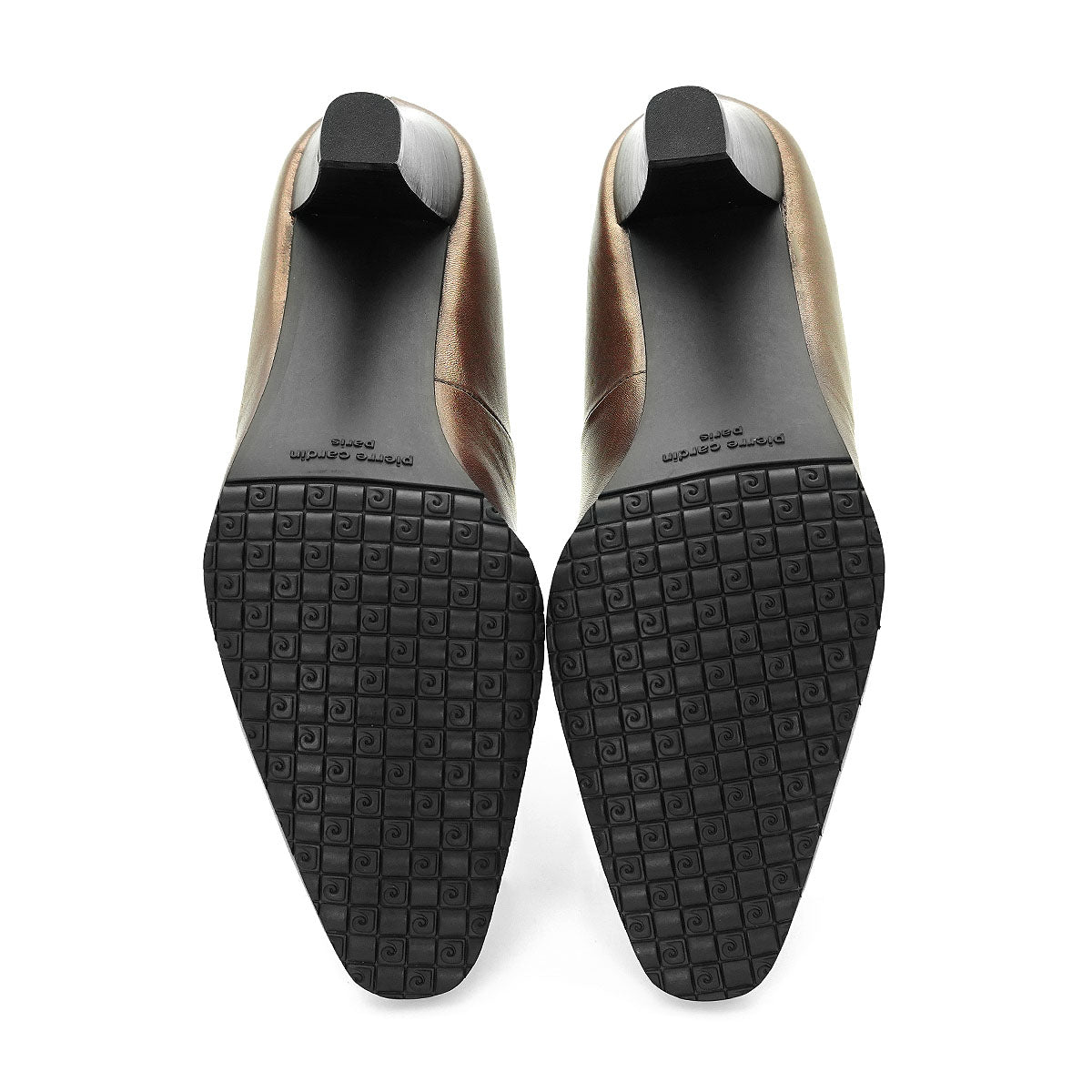 Pierre Cardin รองเท้าผู้หญิง รองเท้าส้นสูง รองเท้าส้นสูงทรง Pump นุ่มสบาย ผลิตจากหนังแท้ สีบรอนซ์ทอง ไซส์ | High-heels Shoes - 23WD316