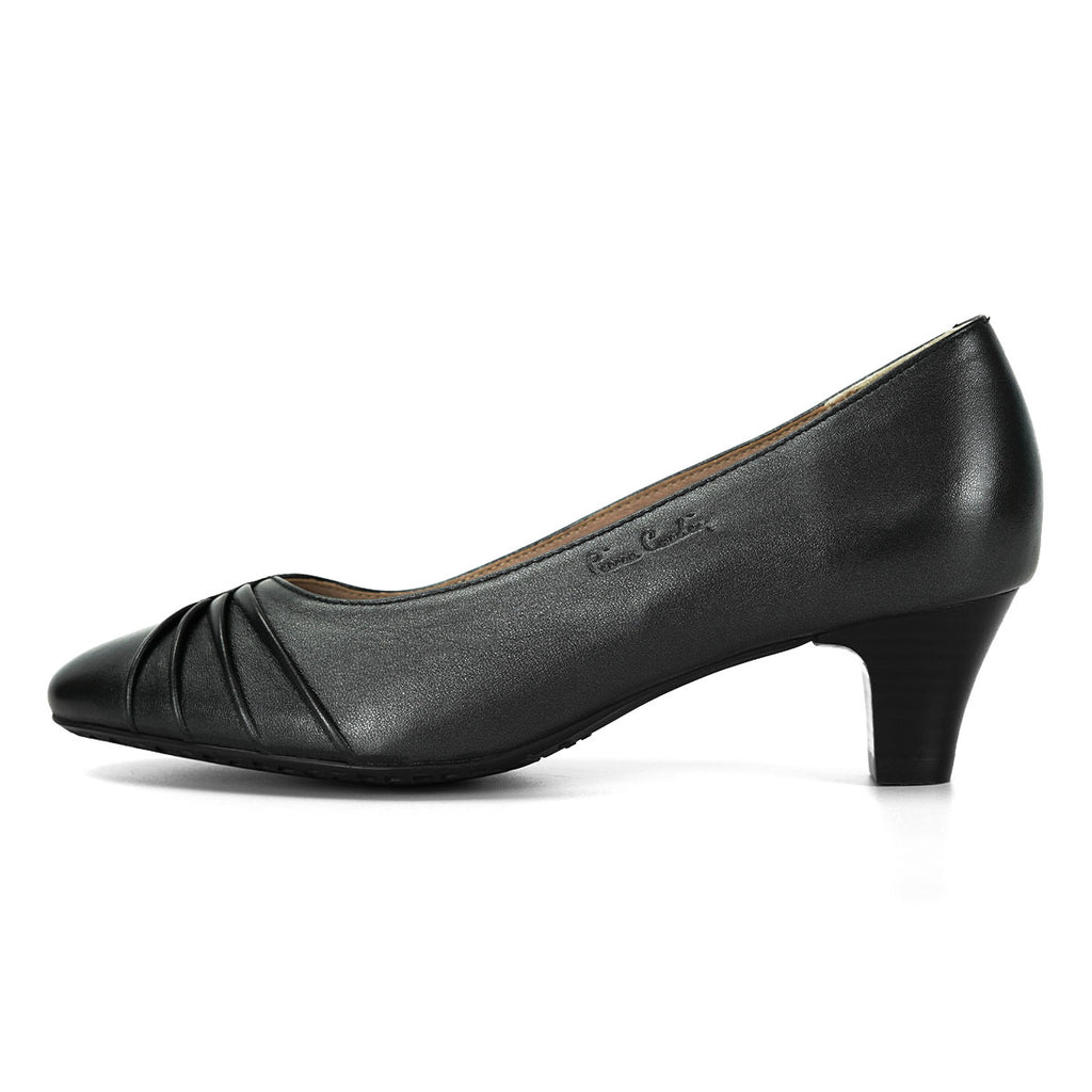 Pierre Cardin Mid-Heel Pumps၊ သက်တောင့်သက်သာရှိပြီး နူးညံ့သော သားရေစစ်စစ်၊ ကြေး-ရွှေရောင်၊ အရွယ်အစား | ဒေါက်မြင့်ဖိနပ် - 23WD327