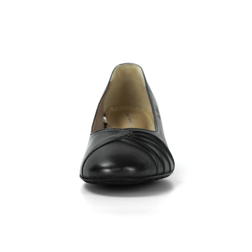 Pierre Cardin Mid-Heel Pumps၊ သက်တောင့်သက်သာရှိပြီး နူးညံ့သော သားရေစစ်စစ်၊ ကြေး-ရွှေရောင်၊ အရွယ်အစား | ဒေါက်မြင့်ဖိနပ် - 23WD327
