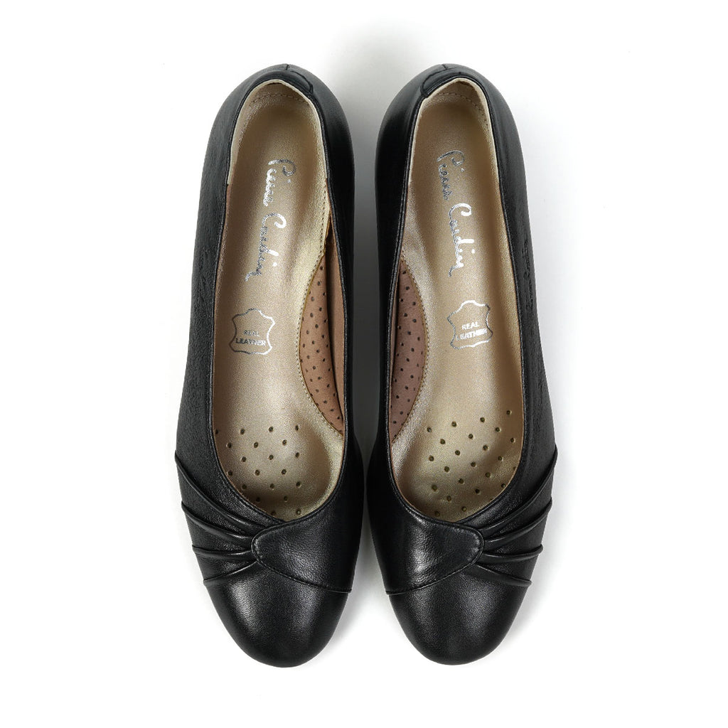 Pierre Cardin Mid-Heel Pumps၊ သက်တောင့်သက်သာရှိပြီး နူးညံ့သော သားရေစစ်စစ်၊ ကြေး-ရွှေရောင်၊ အရွယ်အစား | ဒေါက်မြင့်ဖိနပ် - 23WD327