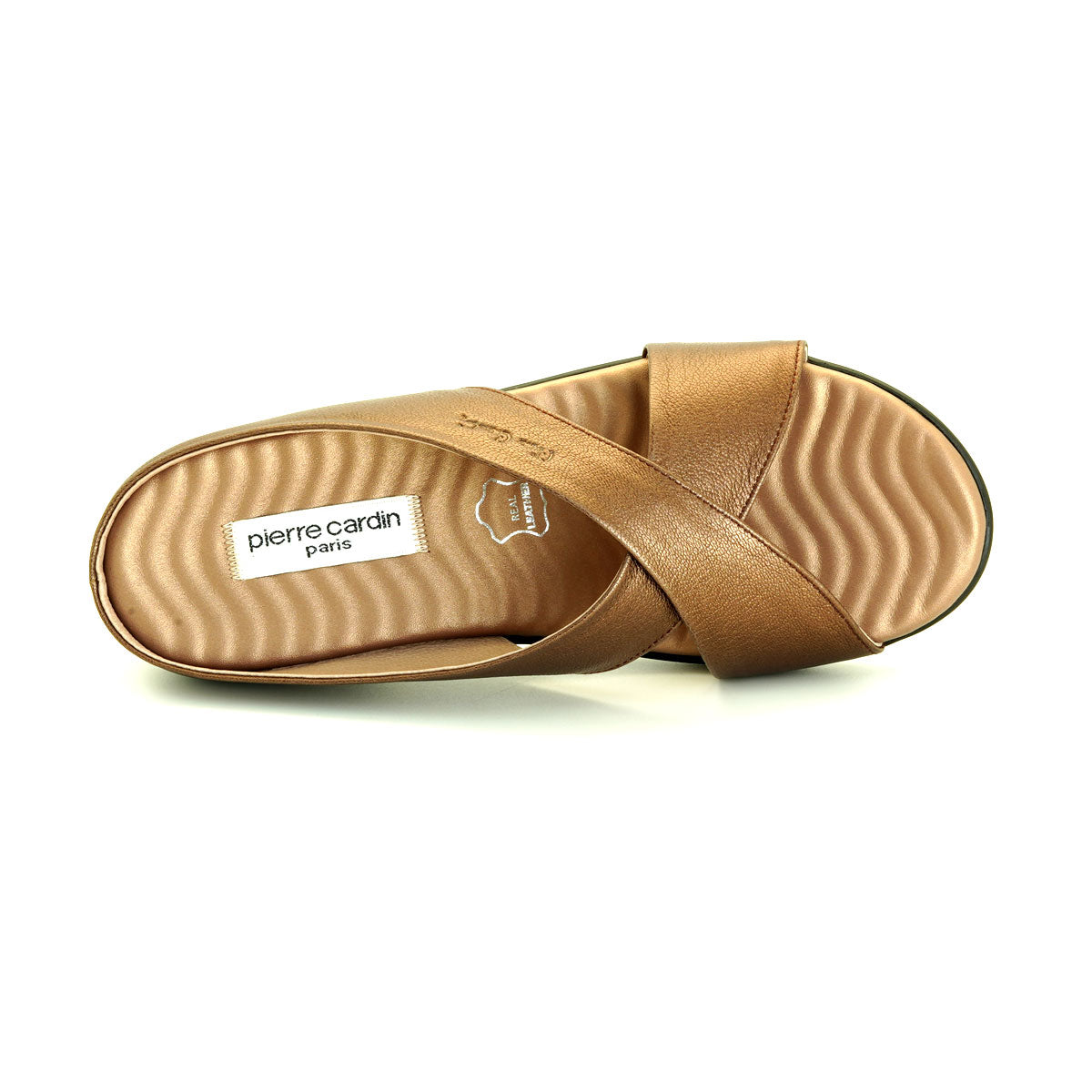 Pierre Cardin รองเท้าผู้หญิง ลำลอง ส้นแบน นุ่มสบาย ผลิตจากหนังแท้ สีดำ รุ่น 24WS362