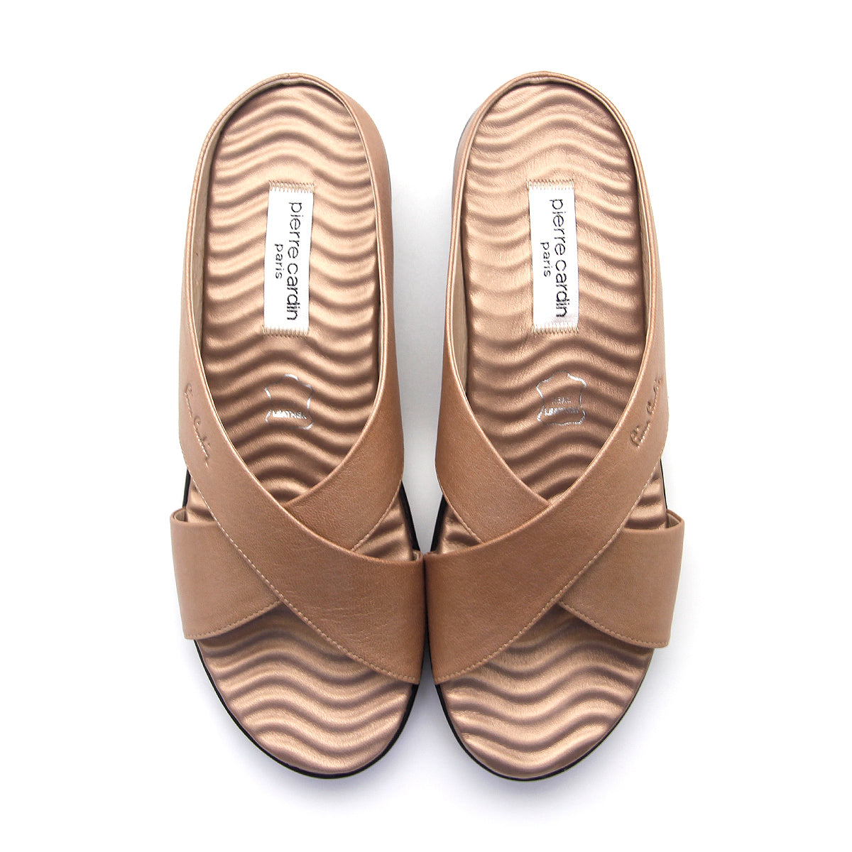 [Size 36-41] Pierre Cardin รองเท้าผู้หญิง ลำลอง ส้นแบน นุ่มสบาย ผลิตจากหนังแท้ สีดำ รุ่น 24WS362