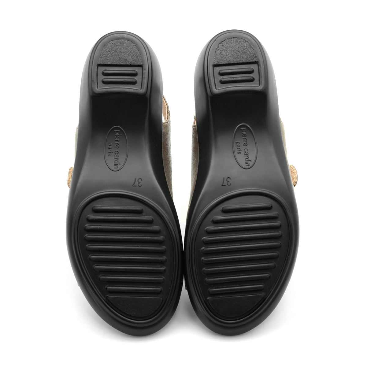 [Size 36-41] Pierre Cardin ဖိနပ် แตะผู้หญิงเพื่อสุขภาพ นุ่มสบาย ผลิตจากหนังแท้ สีทอง รุ่น 26SS399