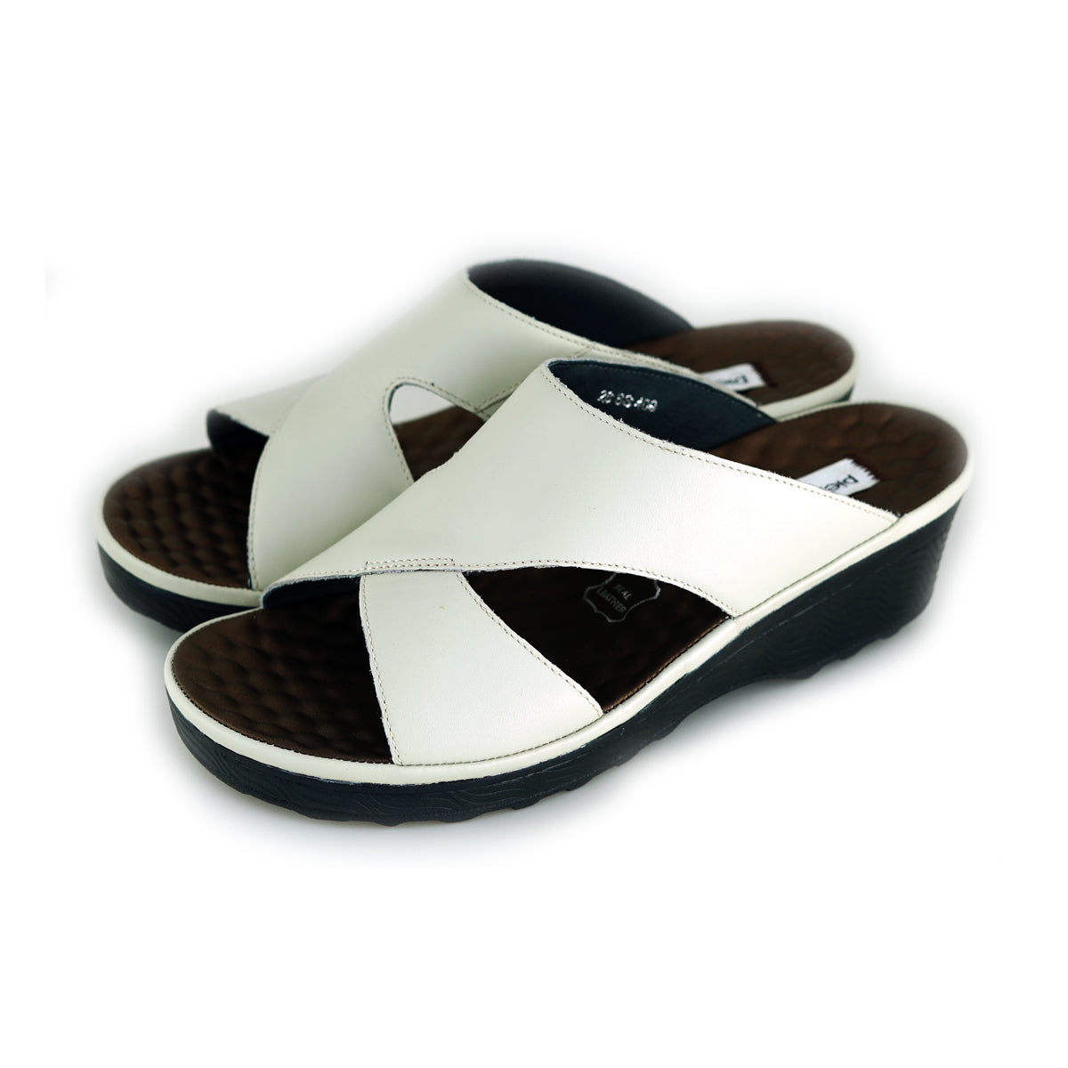 Pierre Cardin အမျိုးသမီးခြေနင်း၊ စစ်မှန်သောသားရေ၊ နူးညံ့ပြီး သက်တောင့်သက်သာရှိသော၊ ကြိုးများပါသော၊ အဖြူရောင်၊ မော်ဒယ် 26SS409 