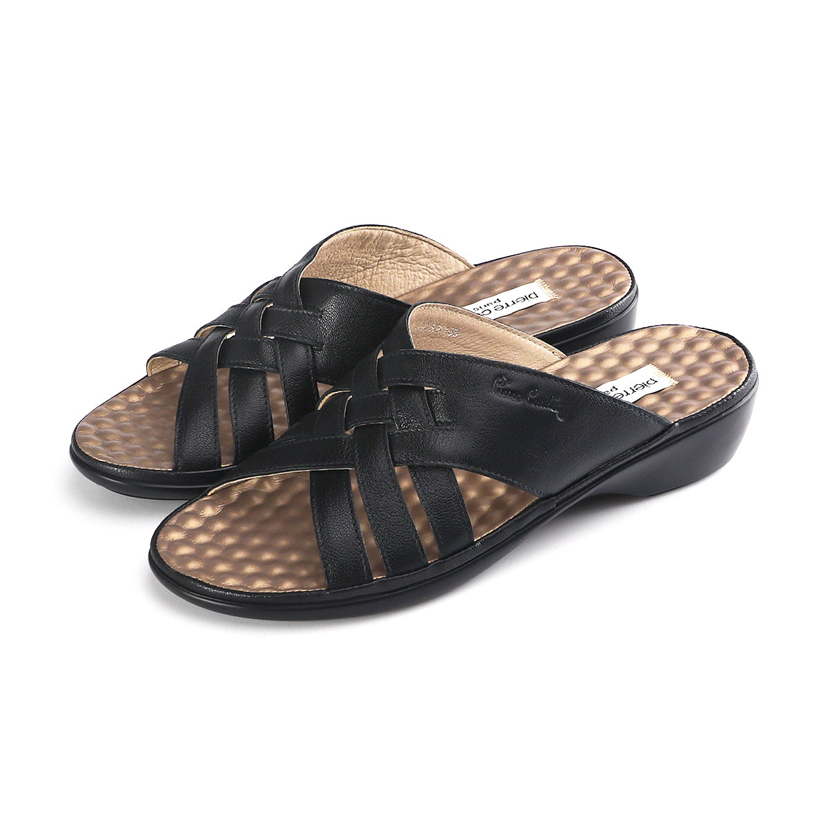 Pierre Cardin အမျိုးသမီးဖိနပ်၊ အမျိုးသမီး ပေါ့ပေါ့ပါးပါး ခြေညှပ်ဖိနပ်၊ ဖနောင့်ပြားဖိနပ်၊ နူးညံ့ပြီး သက်တောင့်သက်သာ၊ စစ်မှန်သော သားရေဖြင့် ပြုလုပ်ထားသည့် အရွယ်အစား 28SS158 