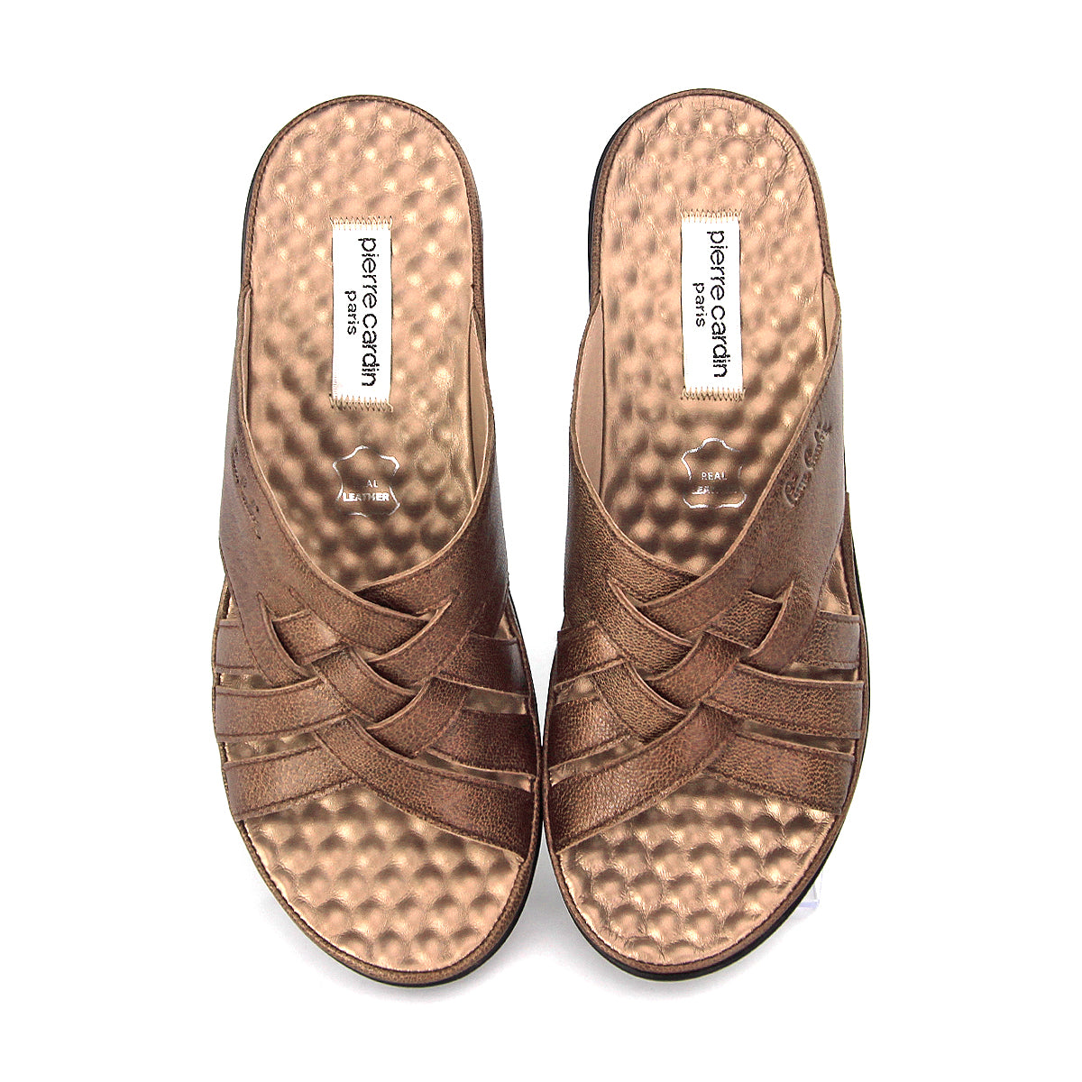 Pierre Cardin အမျိုးသမီးဖိနပ်၊ အမျိုးသမီး ပေါ့ပေါ့ပါးပါး ခြေညှပ်ဖိနပ်၊ ဖနောင့်ပြားဖိနပ်၊ နူးညံ့ပြီး သက်တောင့်သက်သာ၊ စစ်မှန်သော သားရေဖြင့် ပြုလုပ်ထားသည့် အရွယ်အစား 28SS158 