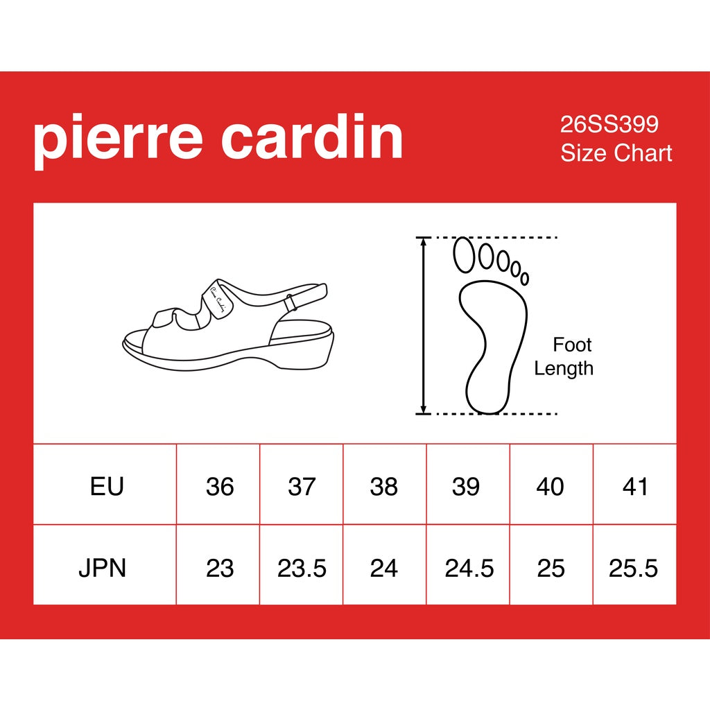 [Size 36-41] Pierre Cardin ဖိနပ် แตะผู้หญิงเพื่อสุขภาพ นุ่มสบาย ผลิตจากหนังแท้ สีทอง รุ่น 26SS399